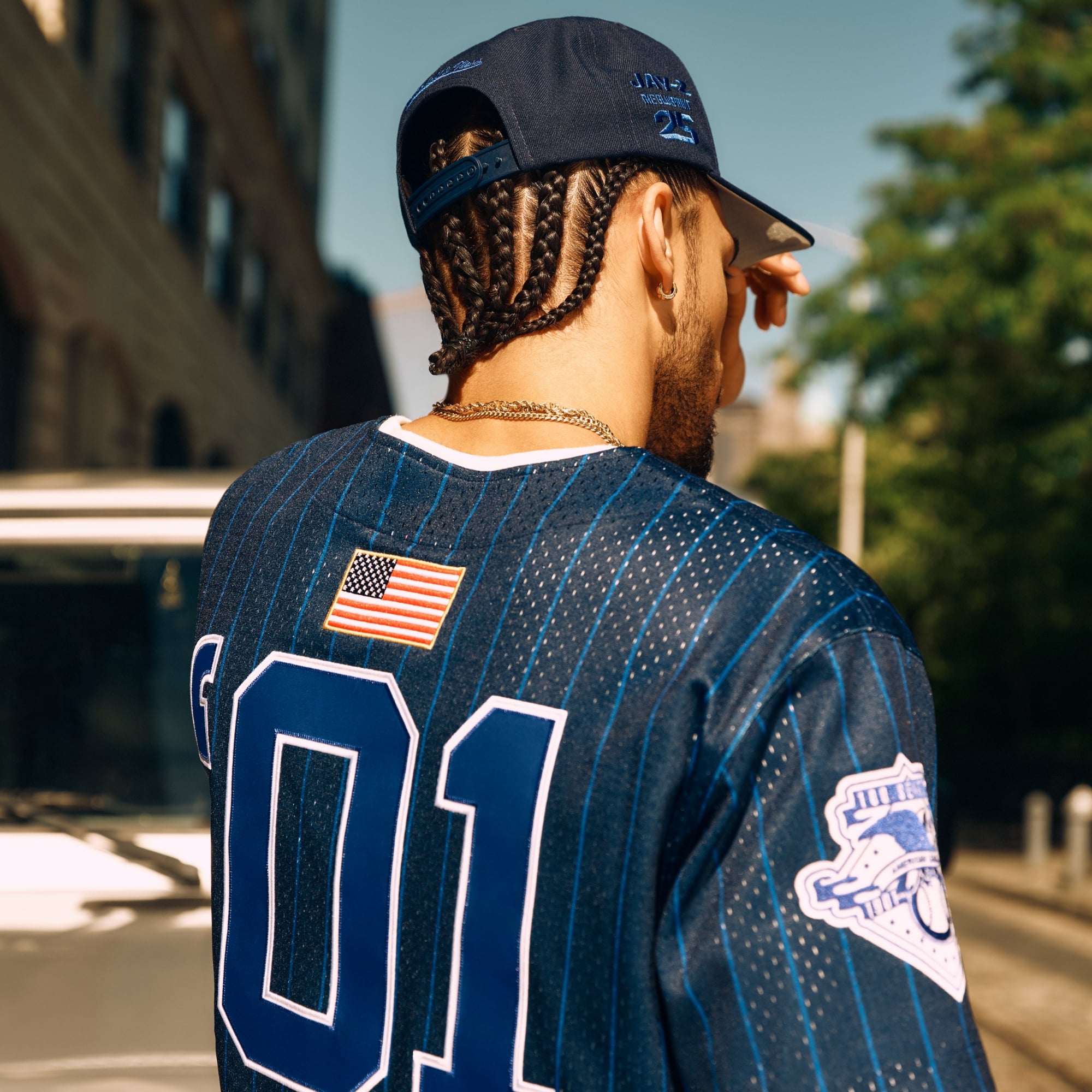 New York Yankees Jay-Z The Blueprint x Mesh Baseball Jersey - Navy - Image 13
