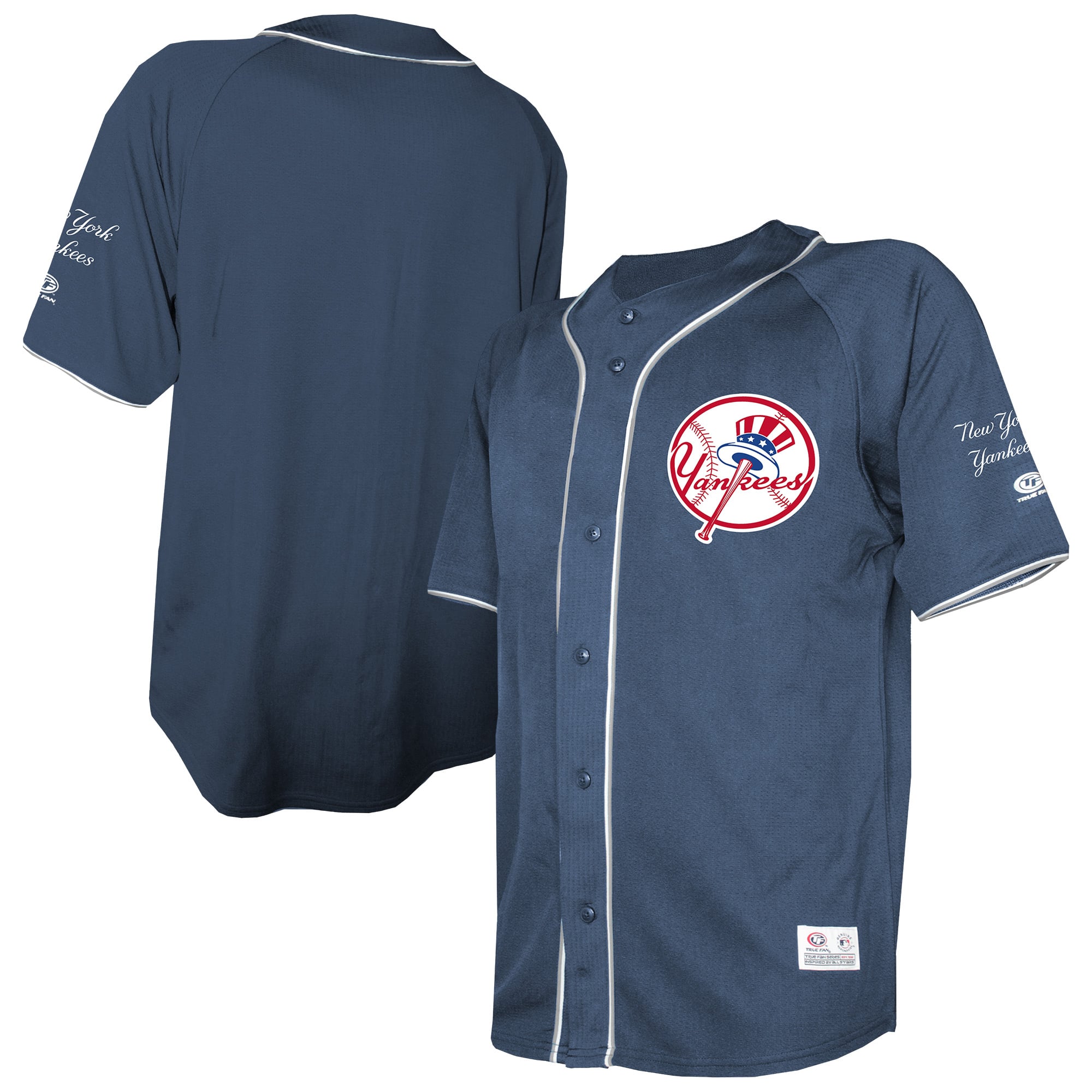 New York Yankees Stitches Team Color Full-Button Fashion Jersey - Navy - Image 2