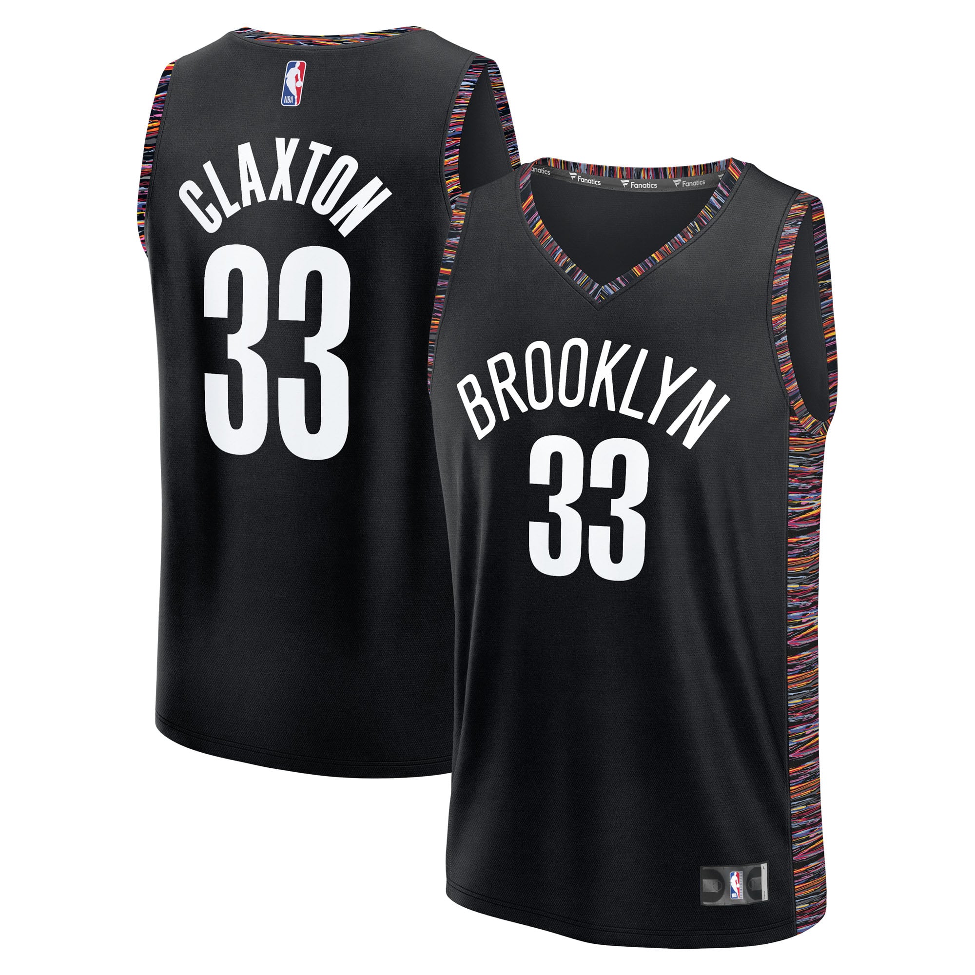 Nic Claxton Brooklyn Nets Youth Fast Break Jersey - City Edition - Black - Image 2