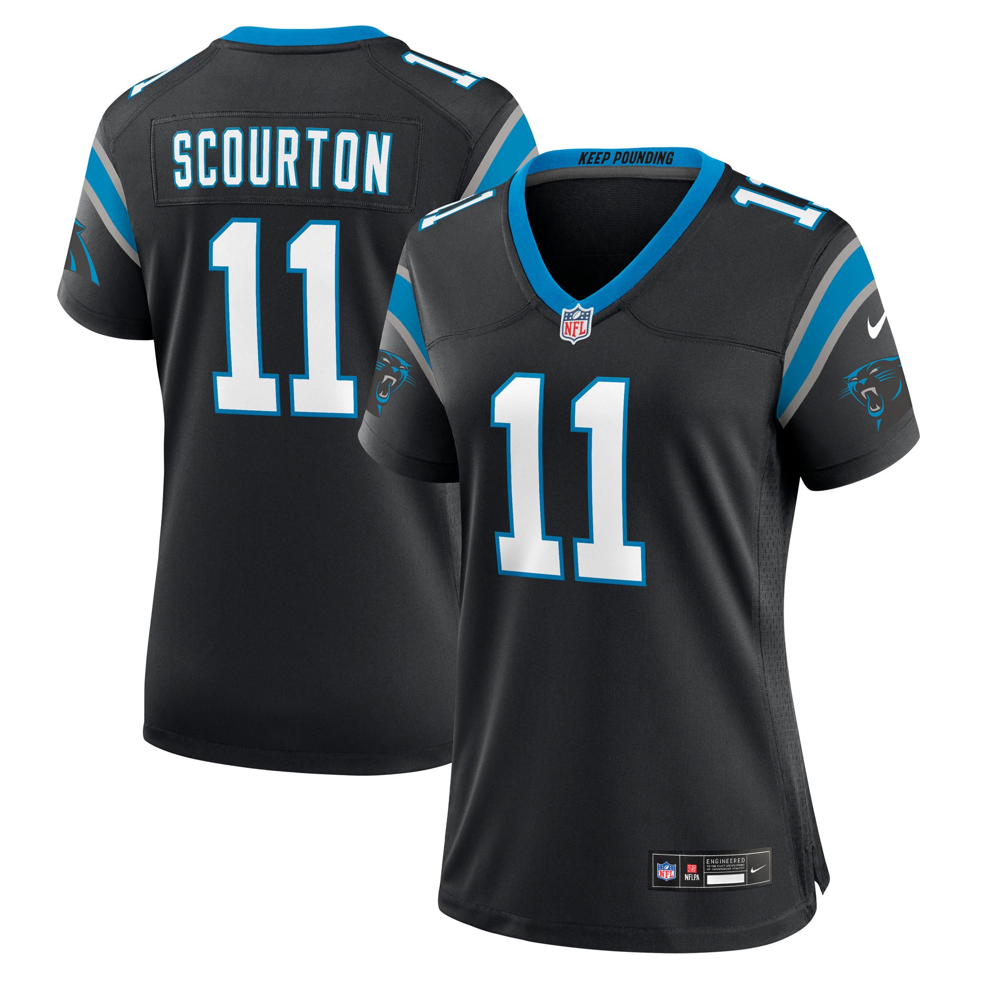 Nic Scourton Carolina Panthers Women's Team Game Jersey - Black - Image 2