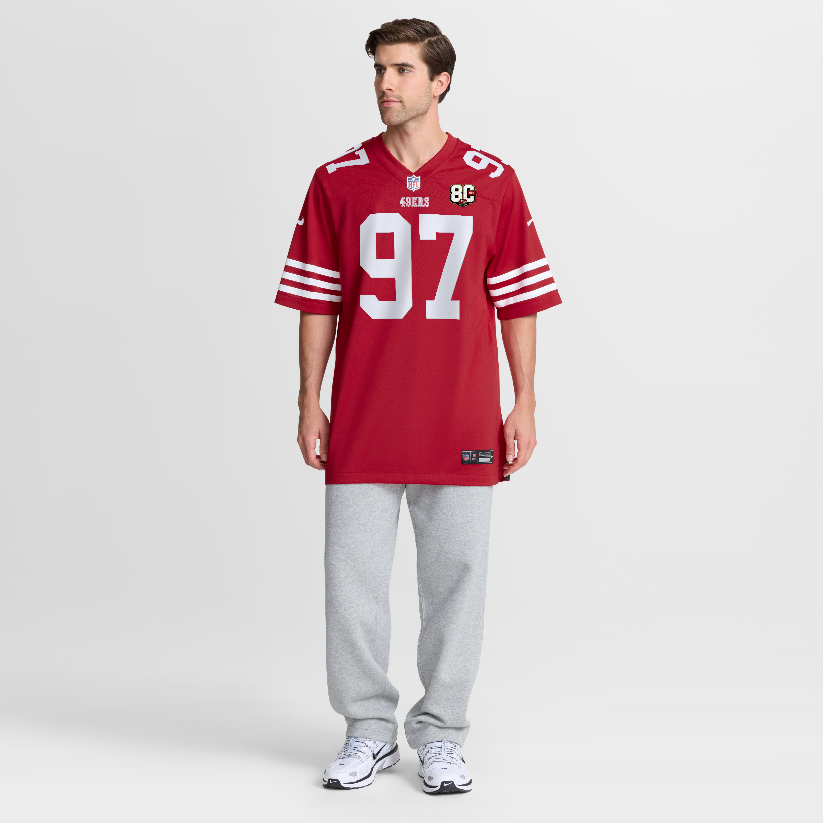 Nick Bosa San Francisco 49ers 80th Anniversary Game Jersey - Scarlet - Image 3
