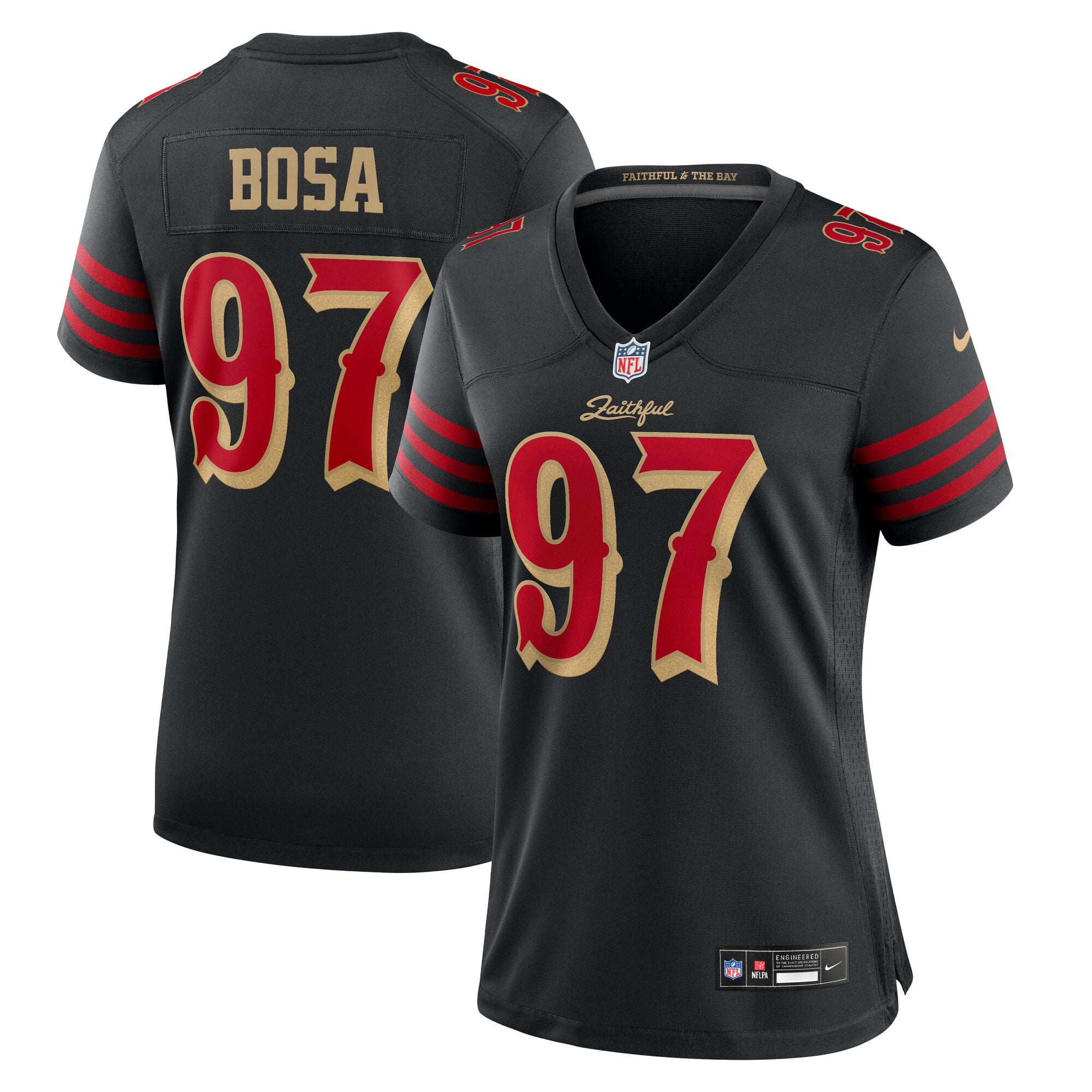 Nick Bosa San Francisco 49ers Women's 2025 Rivalries Collection Game Jersey - Black - Image 2