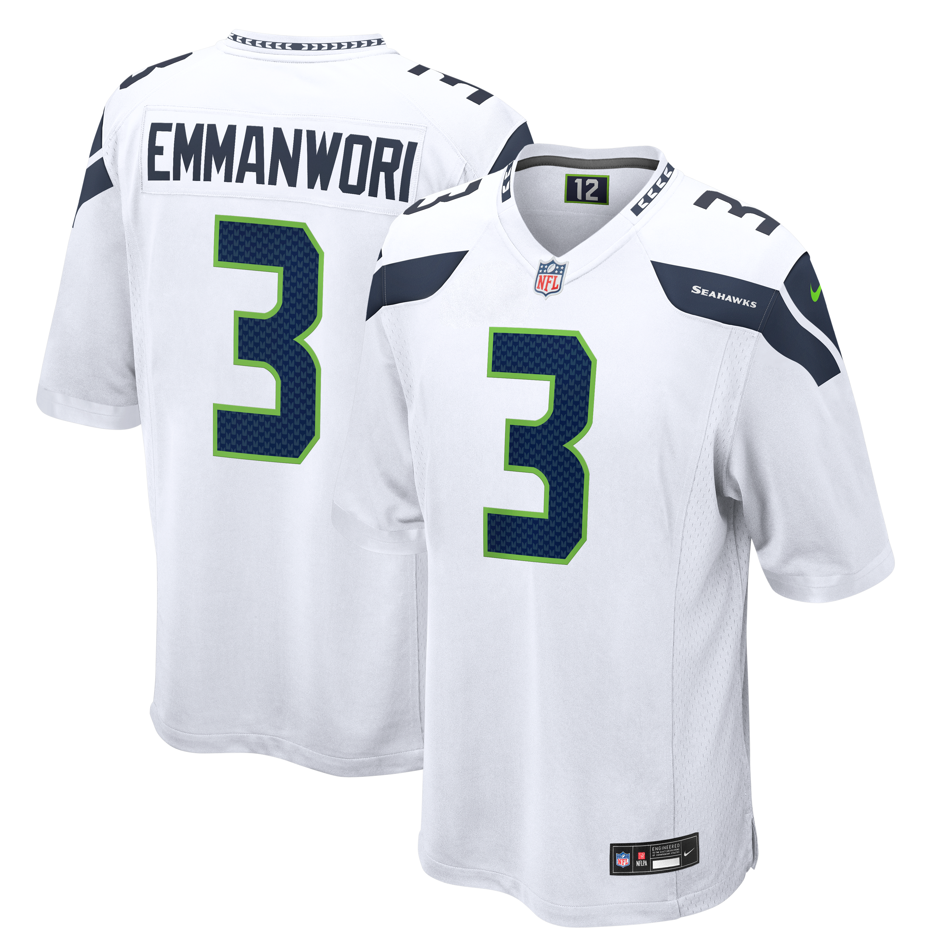 Nick Emmanwori Seattle Seahawks Game Jersey - White - Image 2