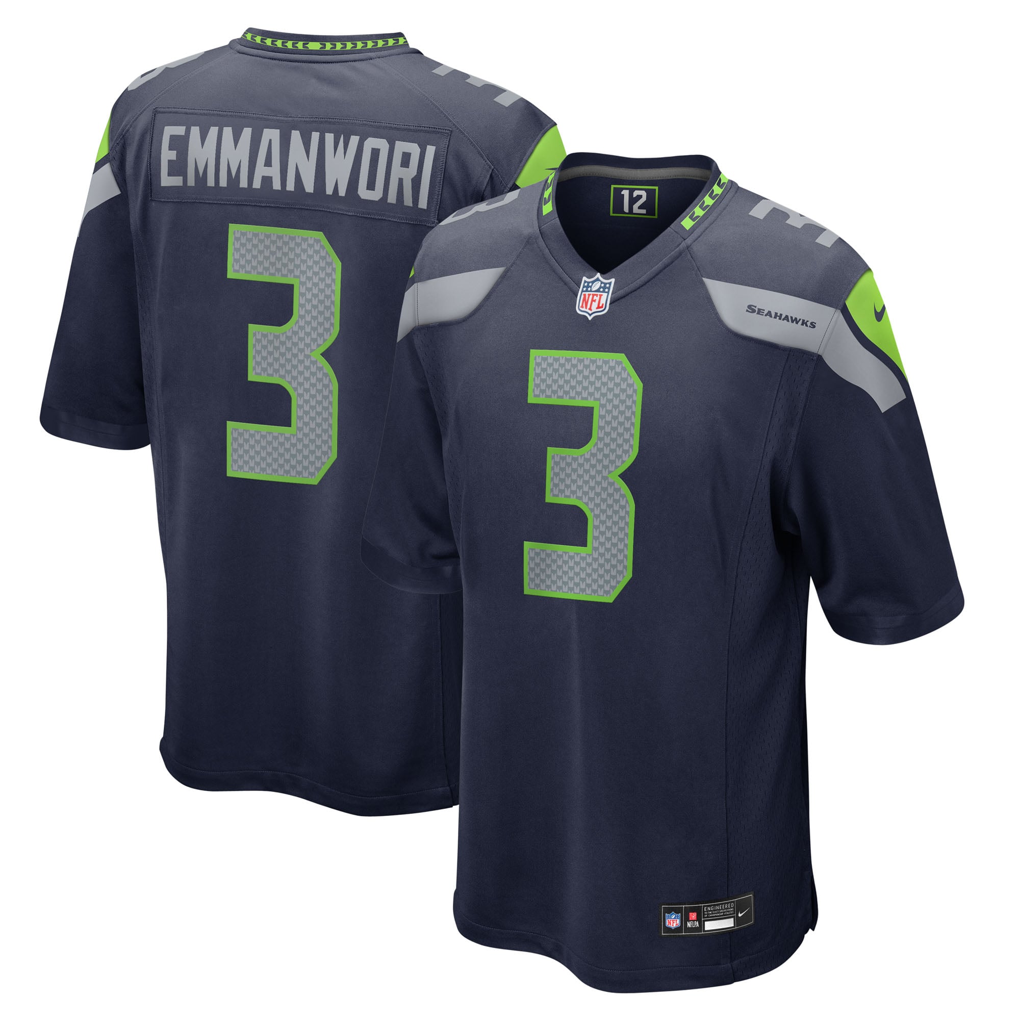 Nick Emmanwori Seattle Seahawks Team Game Jersey - College Navy - College Navy - Image 2