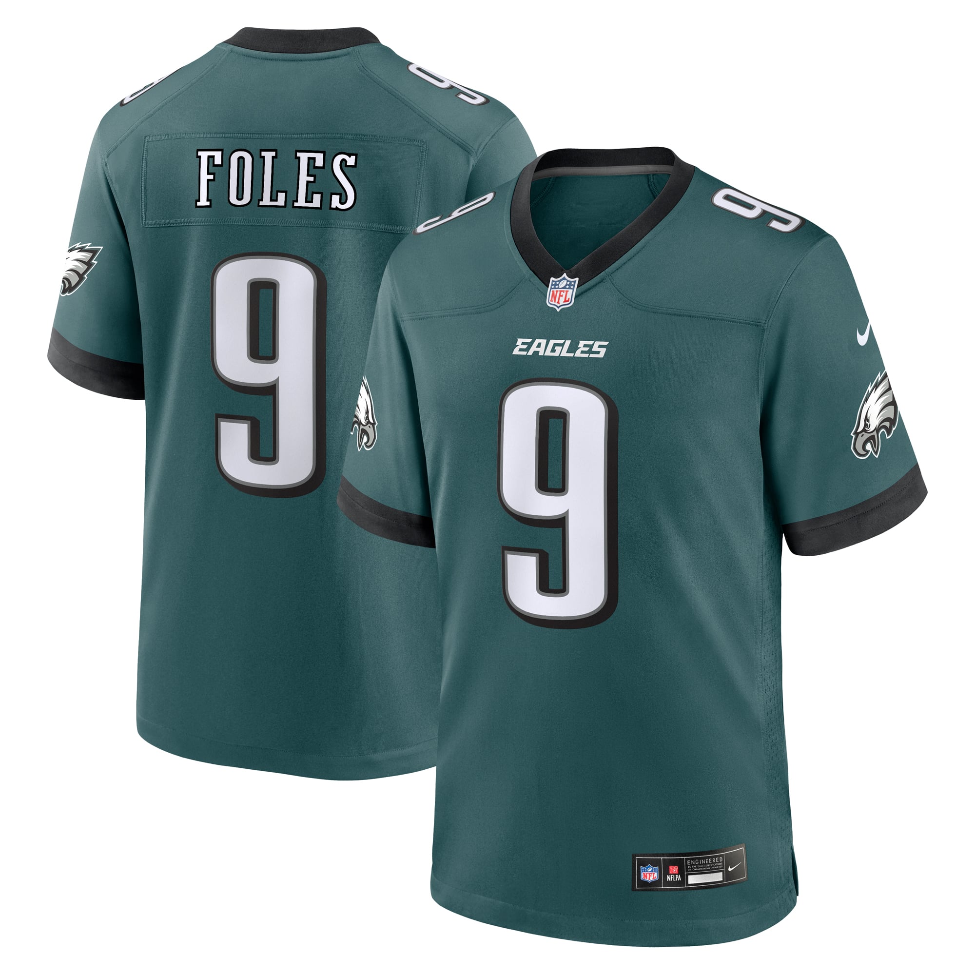Nick Foles Philadelphia Eagles Team Retired Player Game Jersey - Midnight Green - Image 2