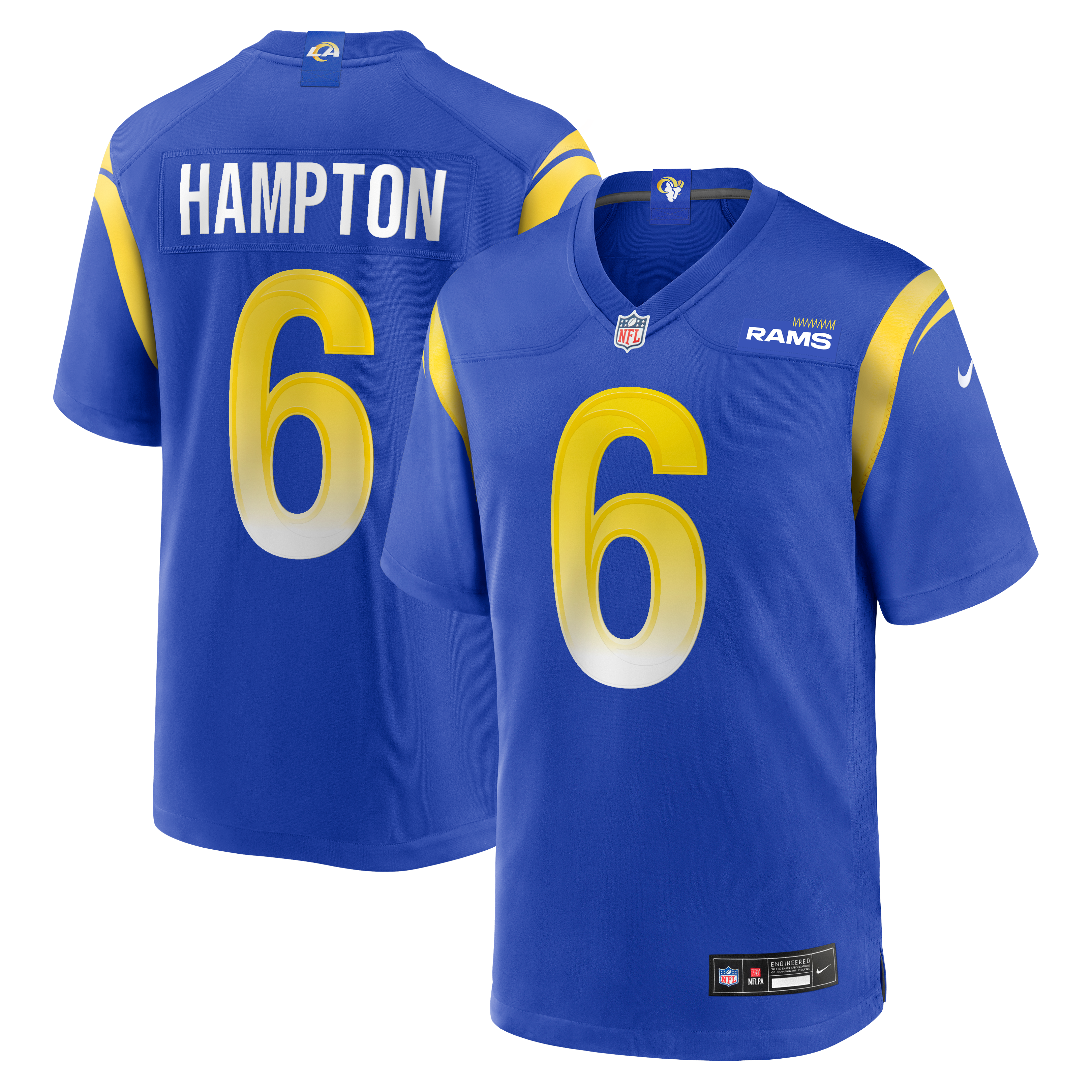 Nick Hampton Los Angeles Rams Team Game Jersey - Royal