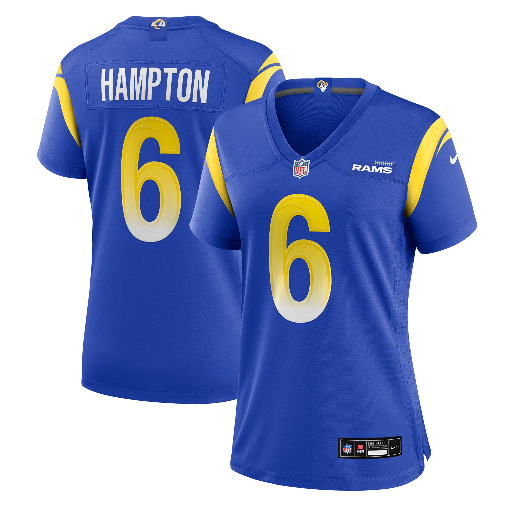 Nick Hampton Los Angeles Rams Women's Team Game Jersey - Royal - Image 2