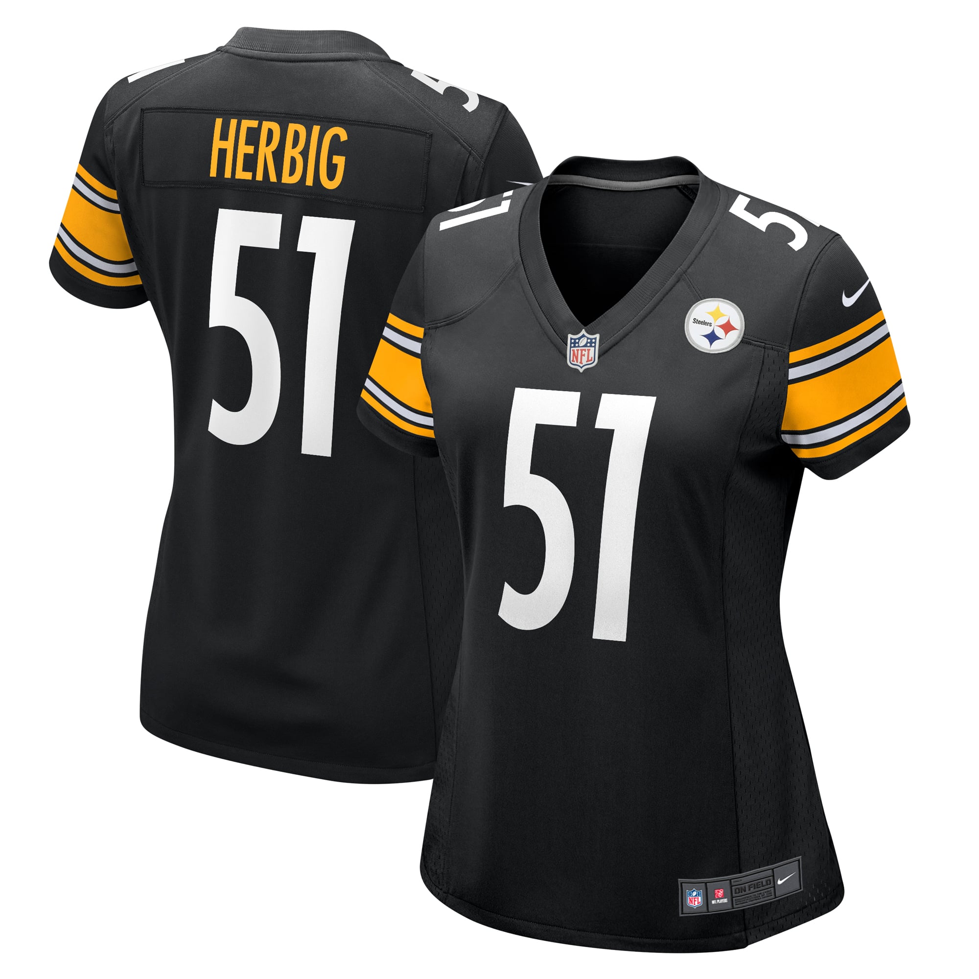 Nick Herbig Pittsburgh Steelers Women's Game Jersey - Black - Image 2