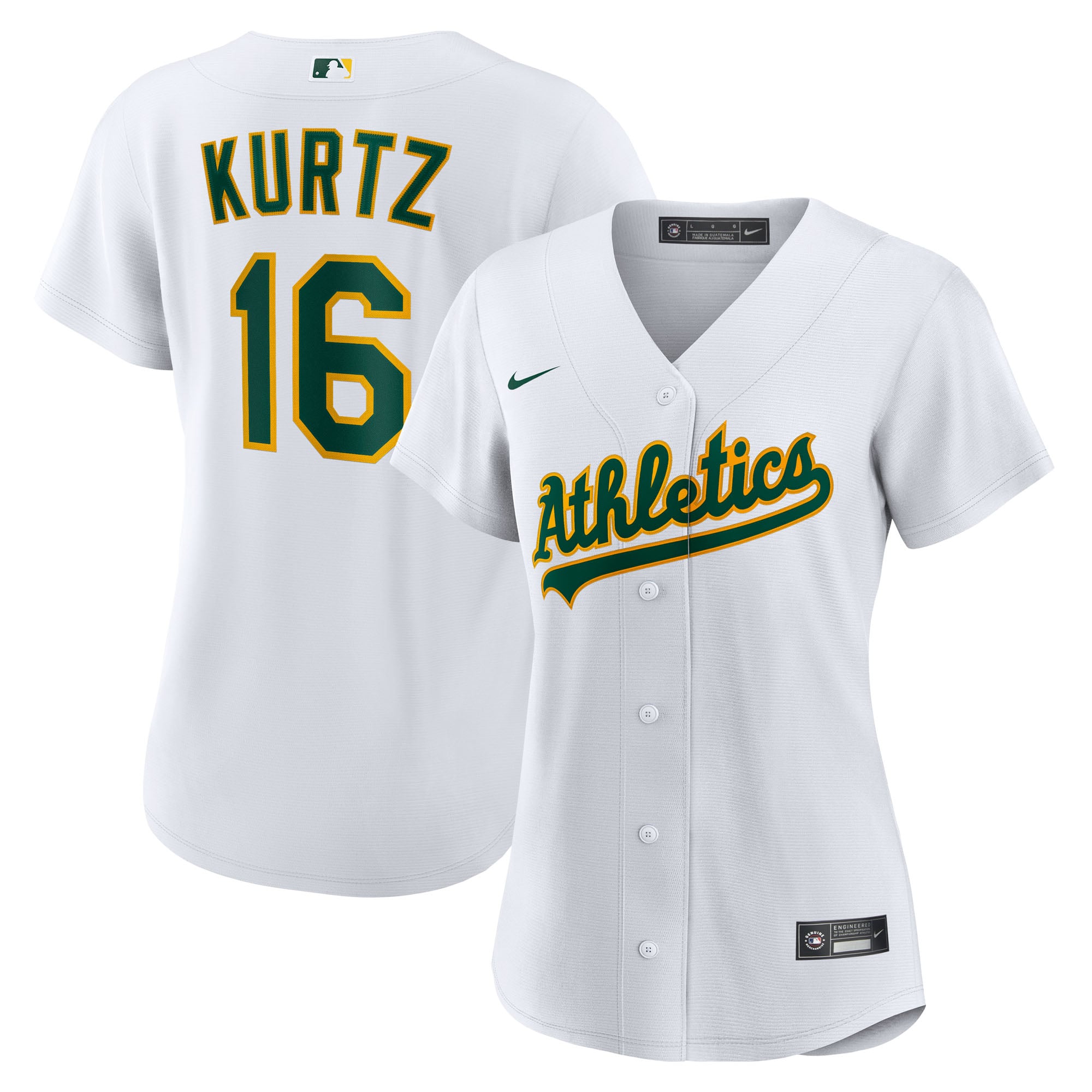 Nick Kurtz Athletics Women's Home Player Jersey - White - Image 2
