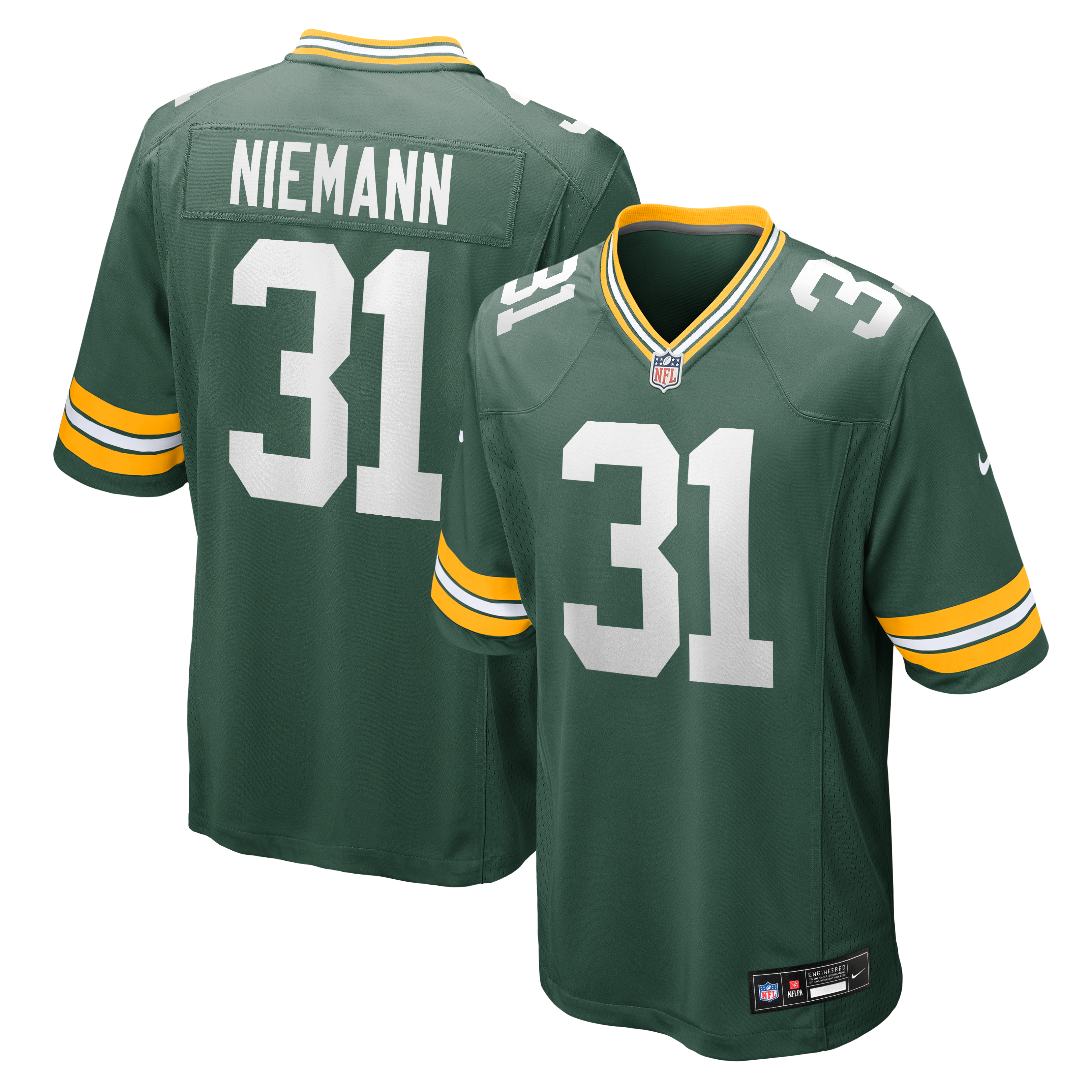 Nick Niemann Green Bay Packers Team Game Jersey - Green - Image 2