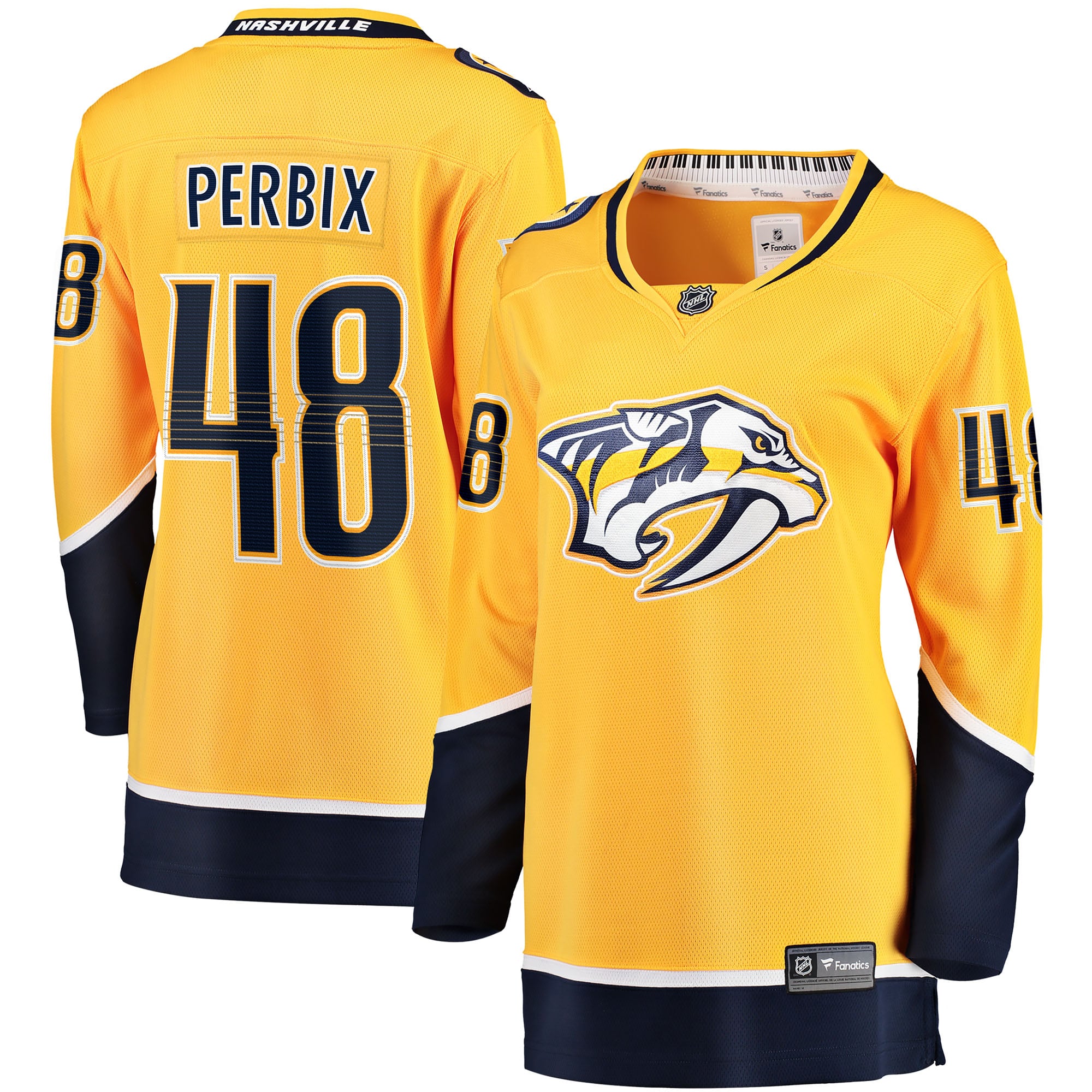 Nick Perbix Nashville Predators Women's Home Breakaway Jersey - Gold - Image 2