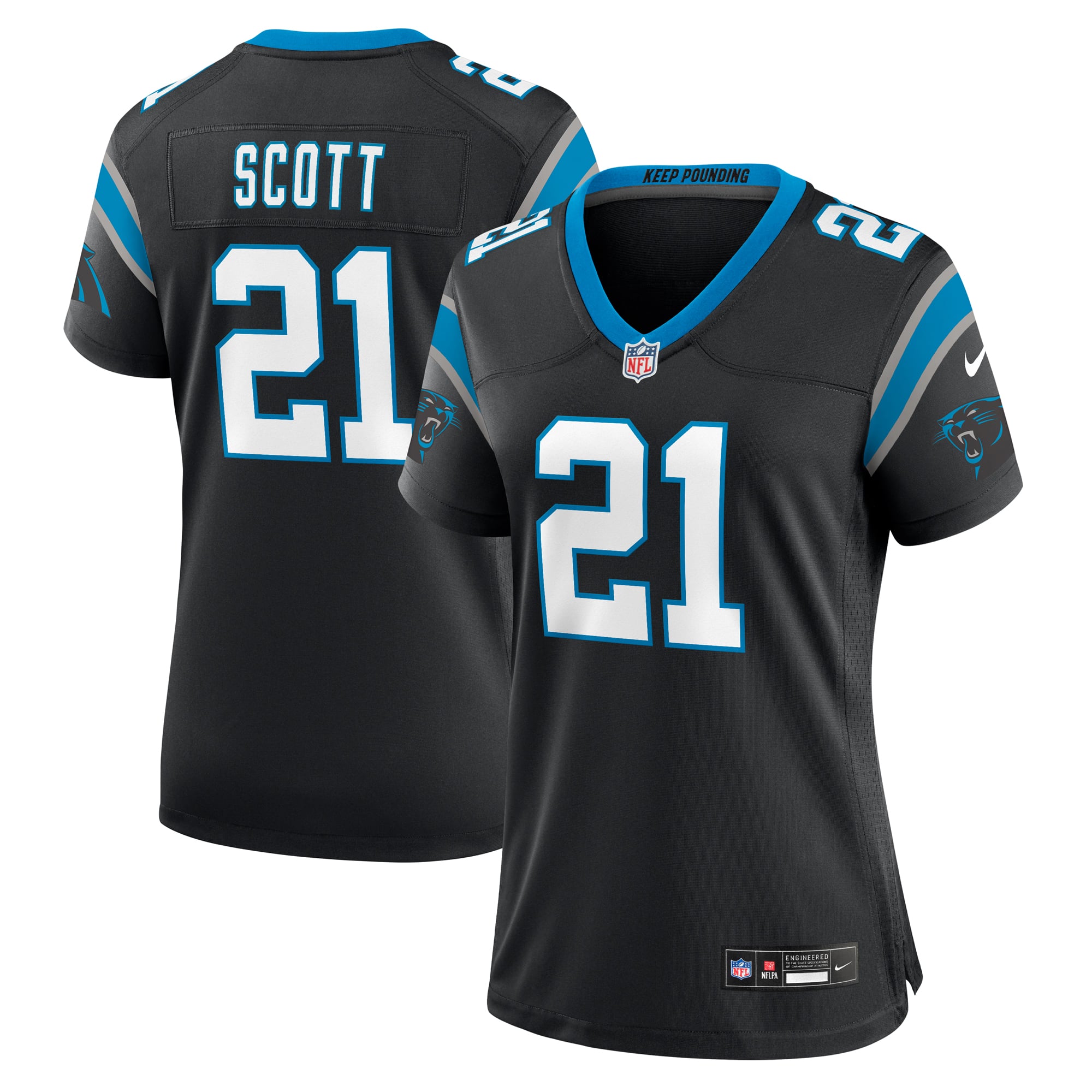 Nick Scott Carolina Panthers Women's Game Jersey - Black - Image 2