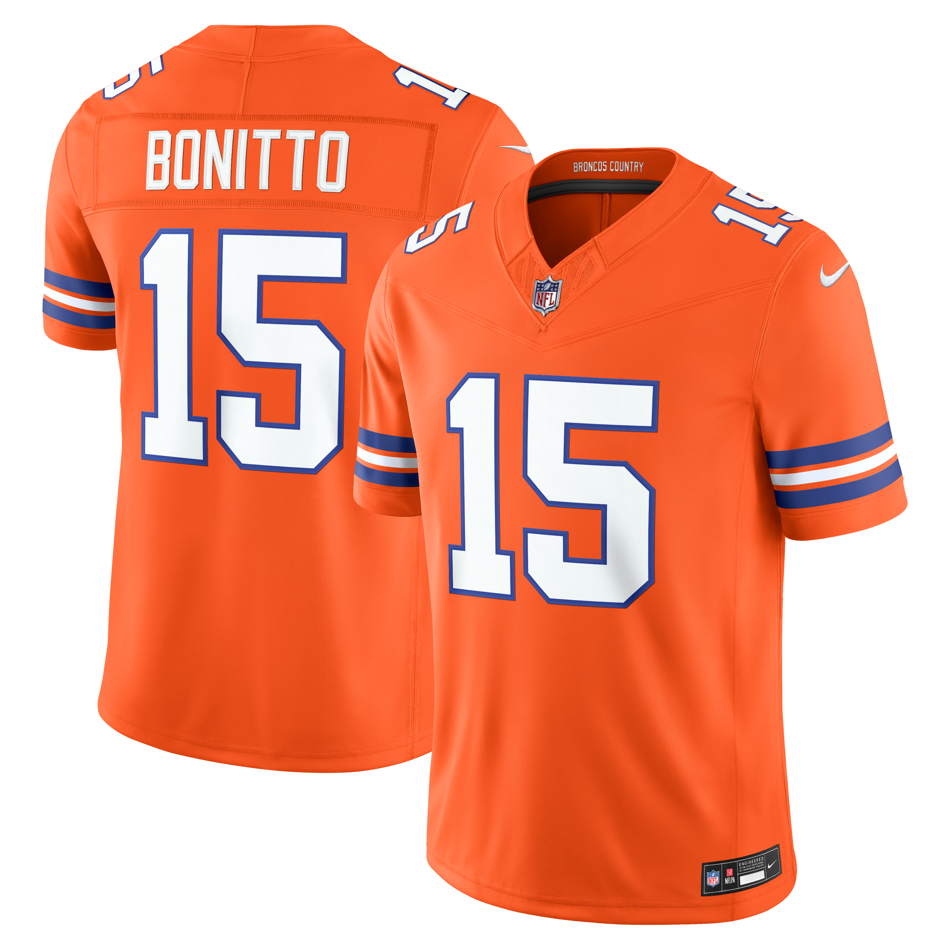 Nik Bonitto Denver Broncos Alternate Mile High Collection 1977 Throwback Vapor F.U.S.E. Stitched Limited Jersey - Orange - Image 2
