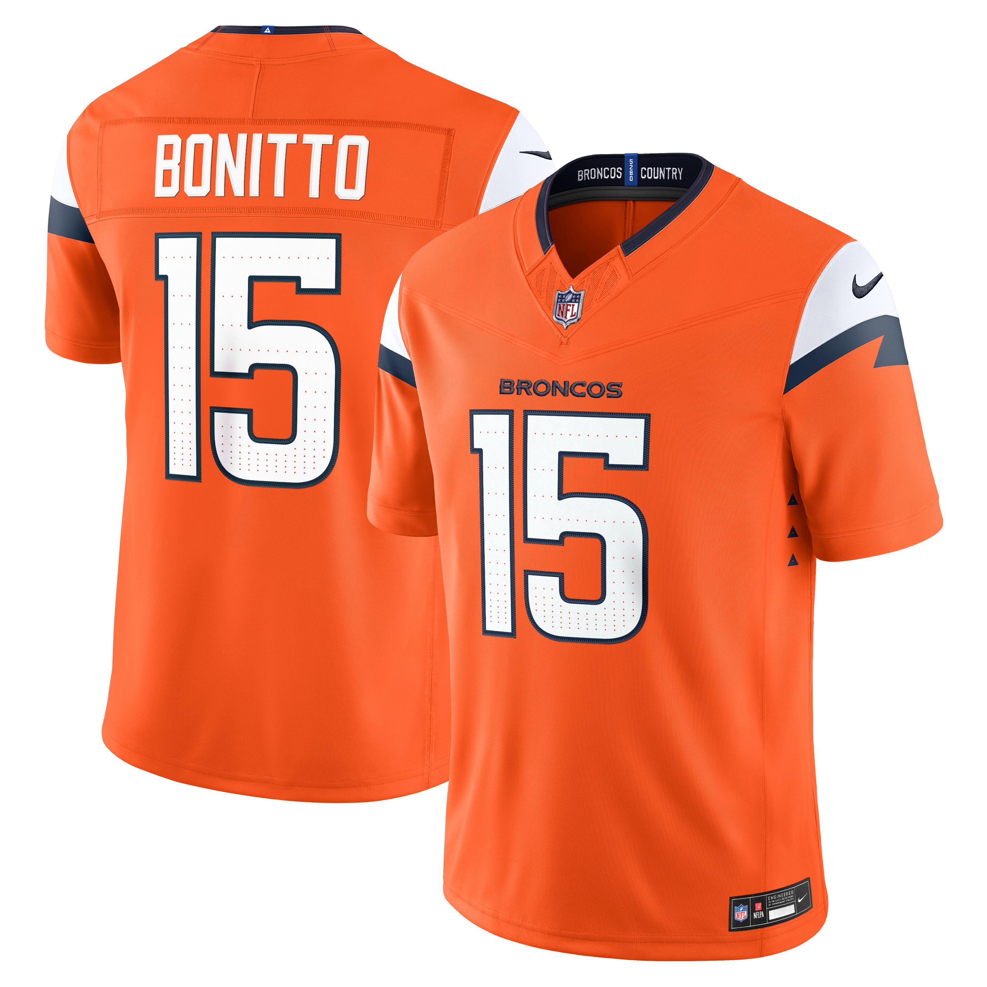 Nik Bonitto Denver Broncos Team Vapor F.U.S.E. Stitched Limited Jersey - Orange