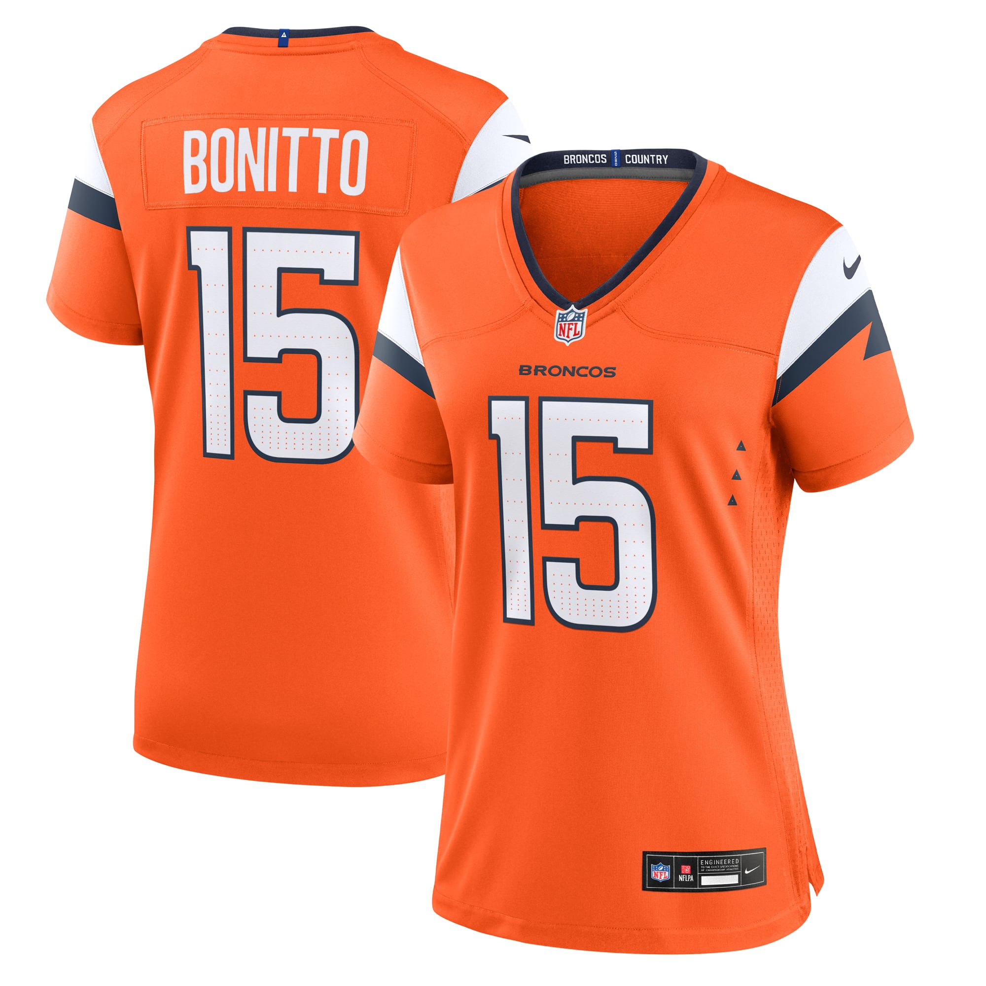 Nik Bonitto Denver Broncos Women's Game Jersey - White - Orange