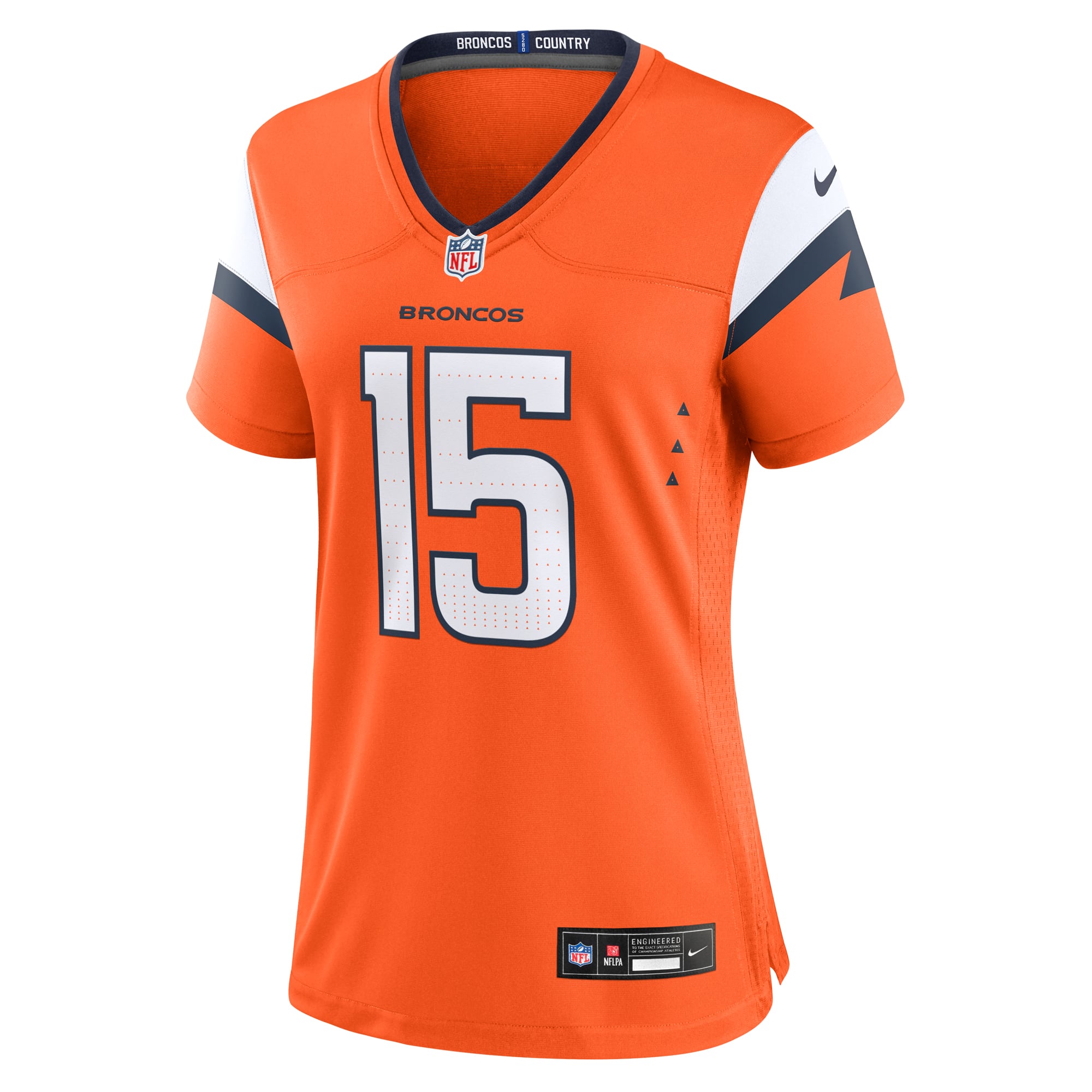 Nik Bonitto Denver Broncos Women's Game Jersey - White - Orange - Image 3
