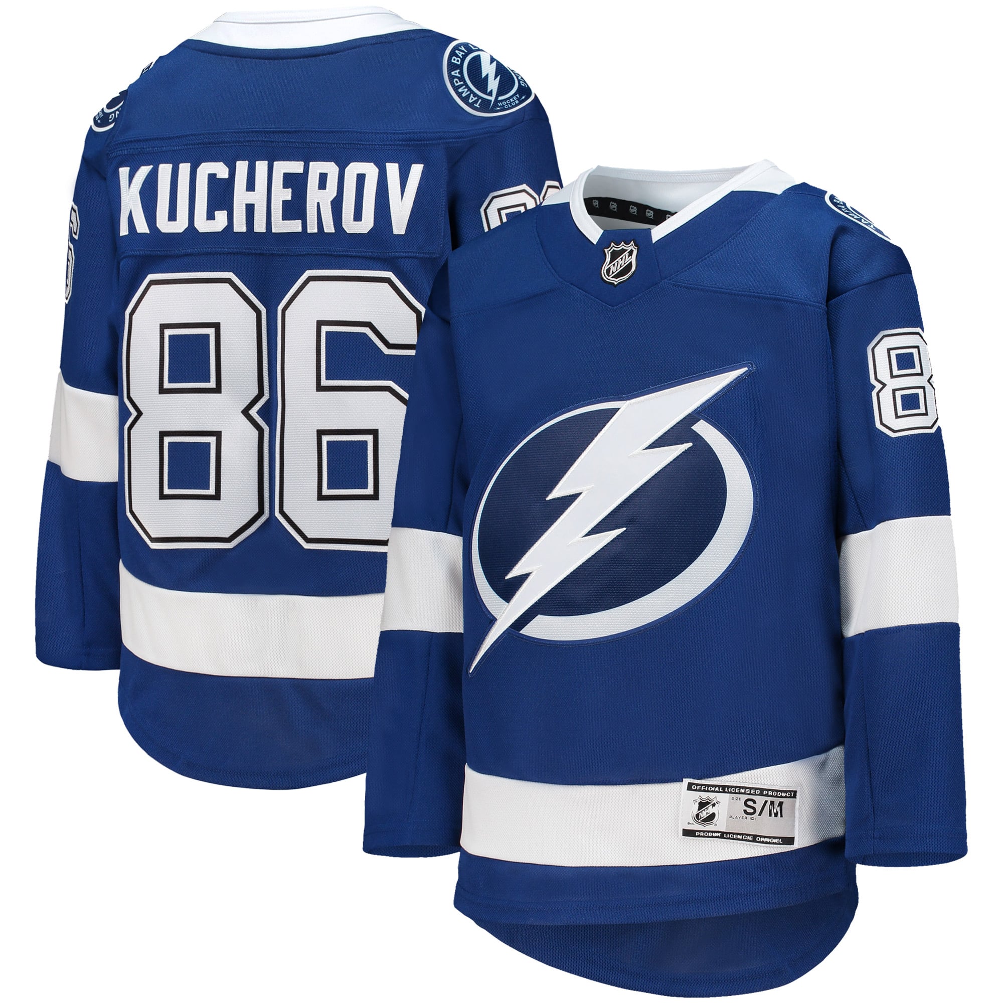 Nikita Kucherov Tampa Bay Lightning Youth Home Premier Player Jersey - Blue - Image 2