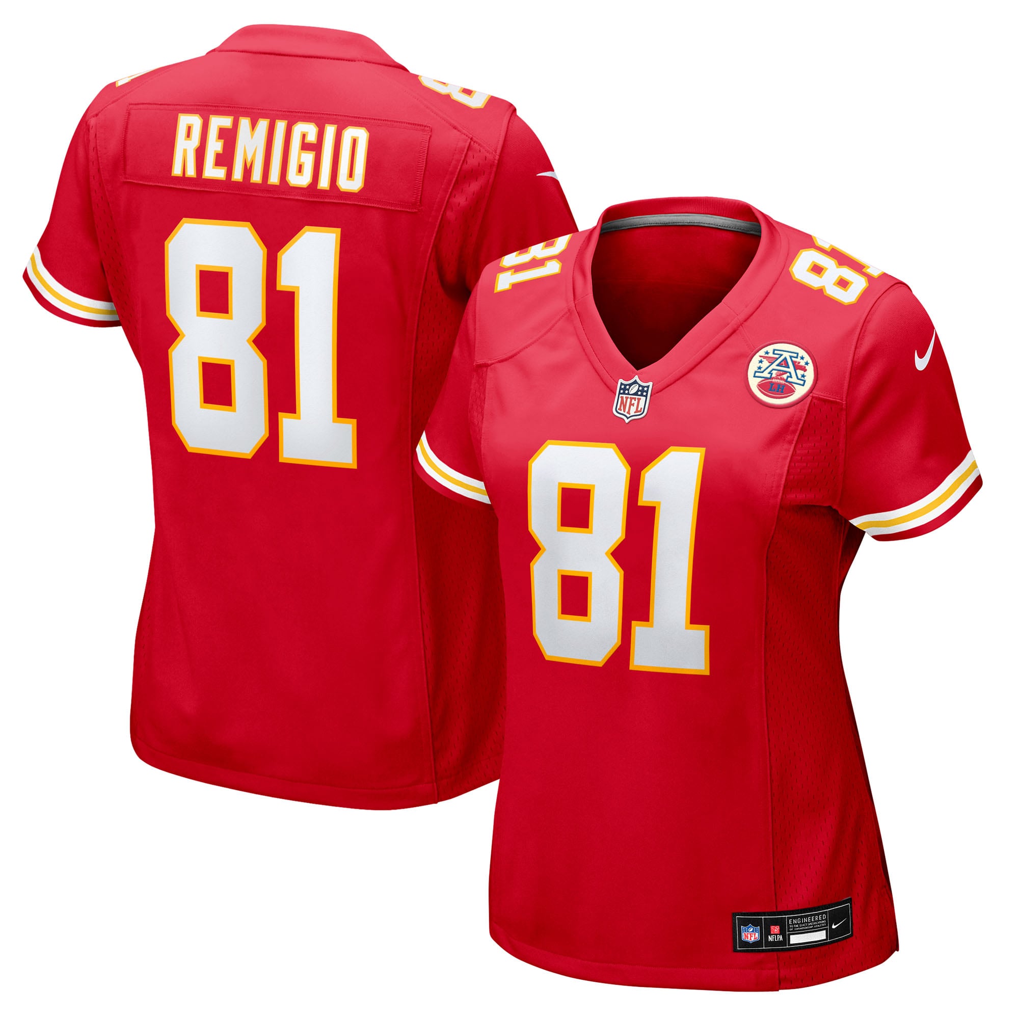 Nikko Remigio Kansas City Chiefs Women's Team Game Jersey - Red - Image 2