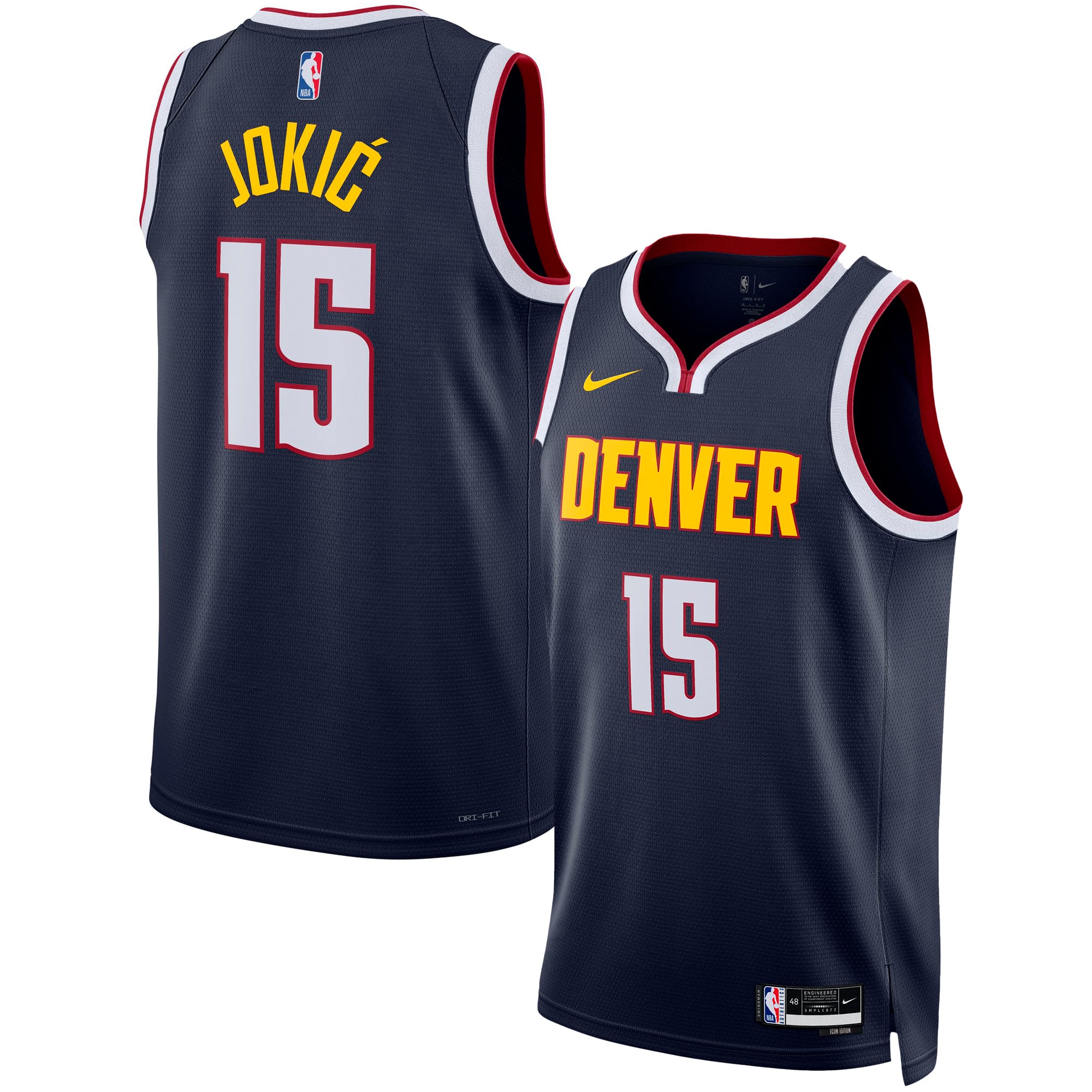 Nikola Jokic Denver Nuggets Unisex Swingman Jersey - Association Edition - Navy - Image 2