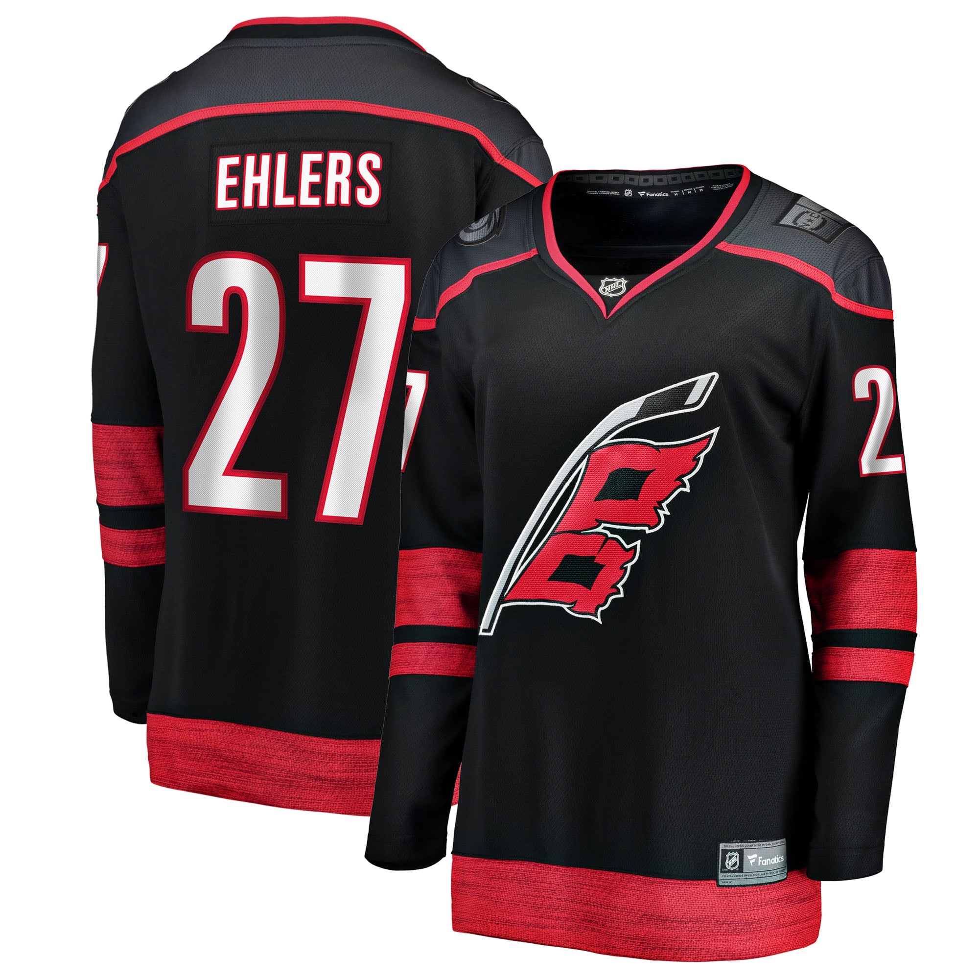 Nikolaj Ehlers Carolina Hurricanes Women's Home Breakaway Jersey - Black - Image 2