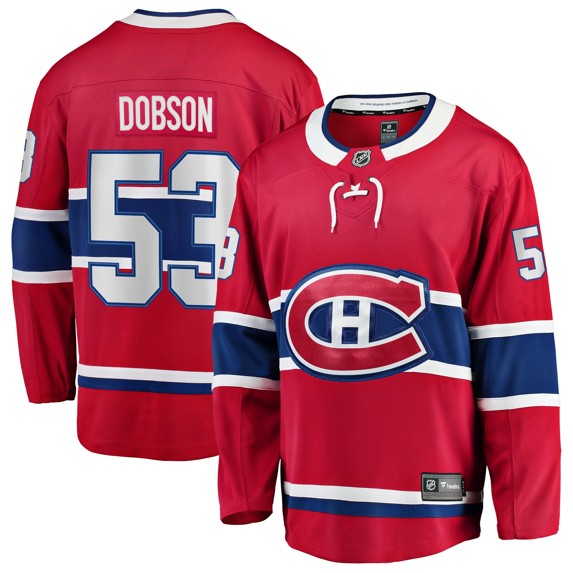 Noah Dobson Montreal Canadiens Home Breakaway Jersey - Red - Image 2