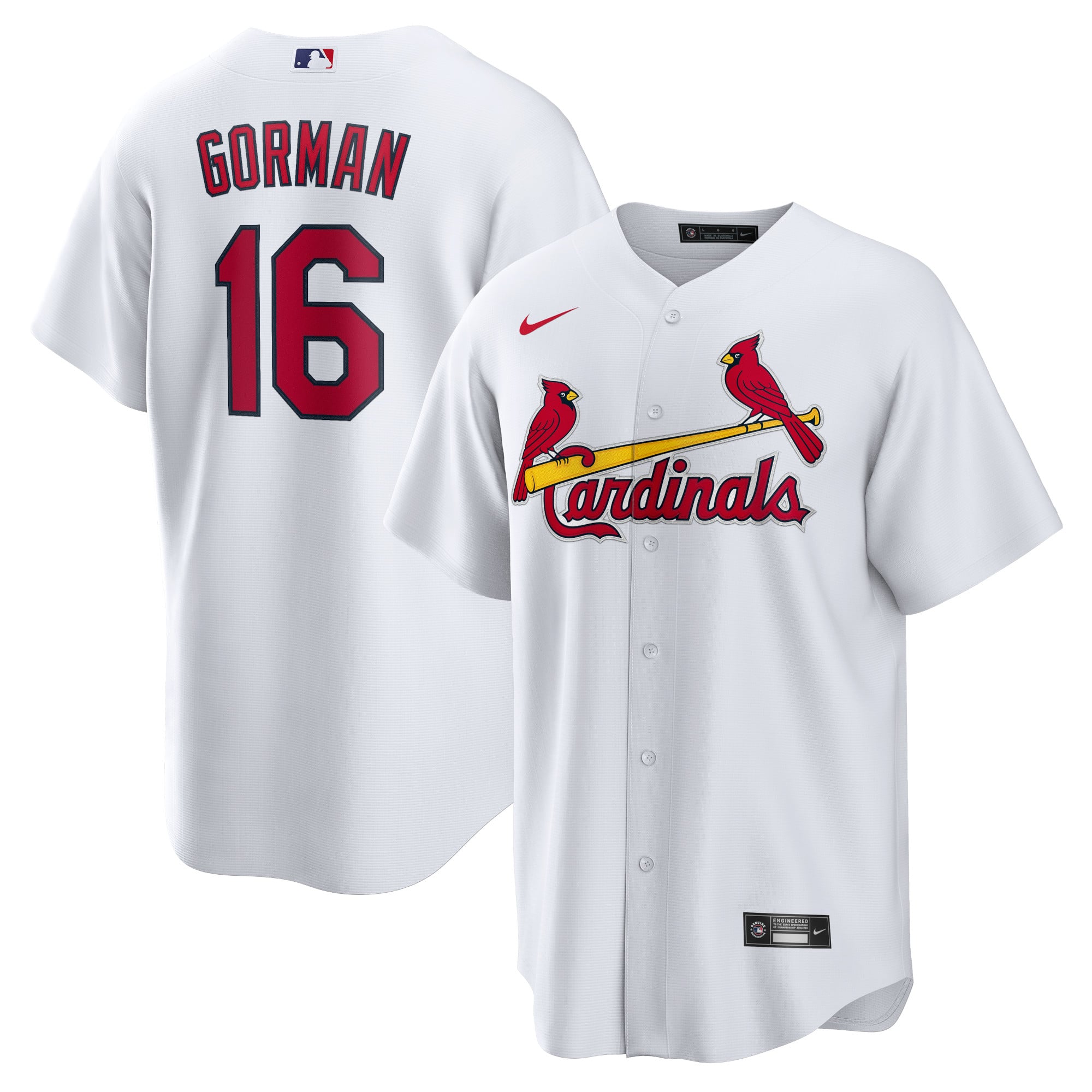 Nolan Gorman St. Louis Cardinals Home Jersey - White - Image 2