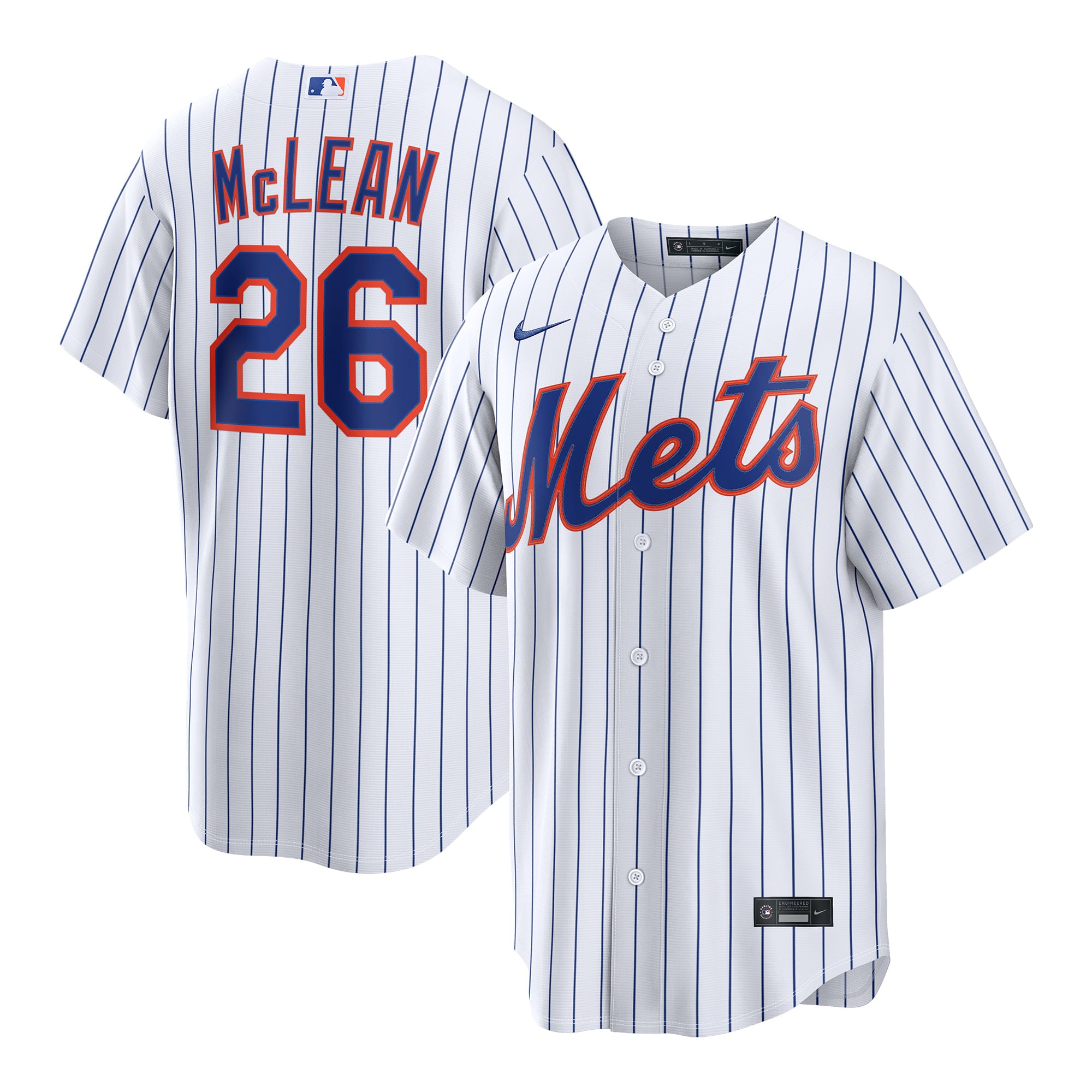 Nolan McLean New York Mets Home Jersey - White - Image 2