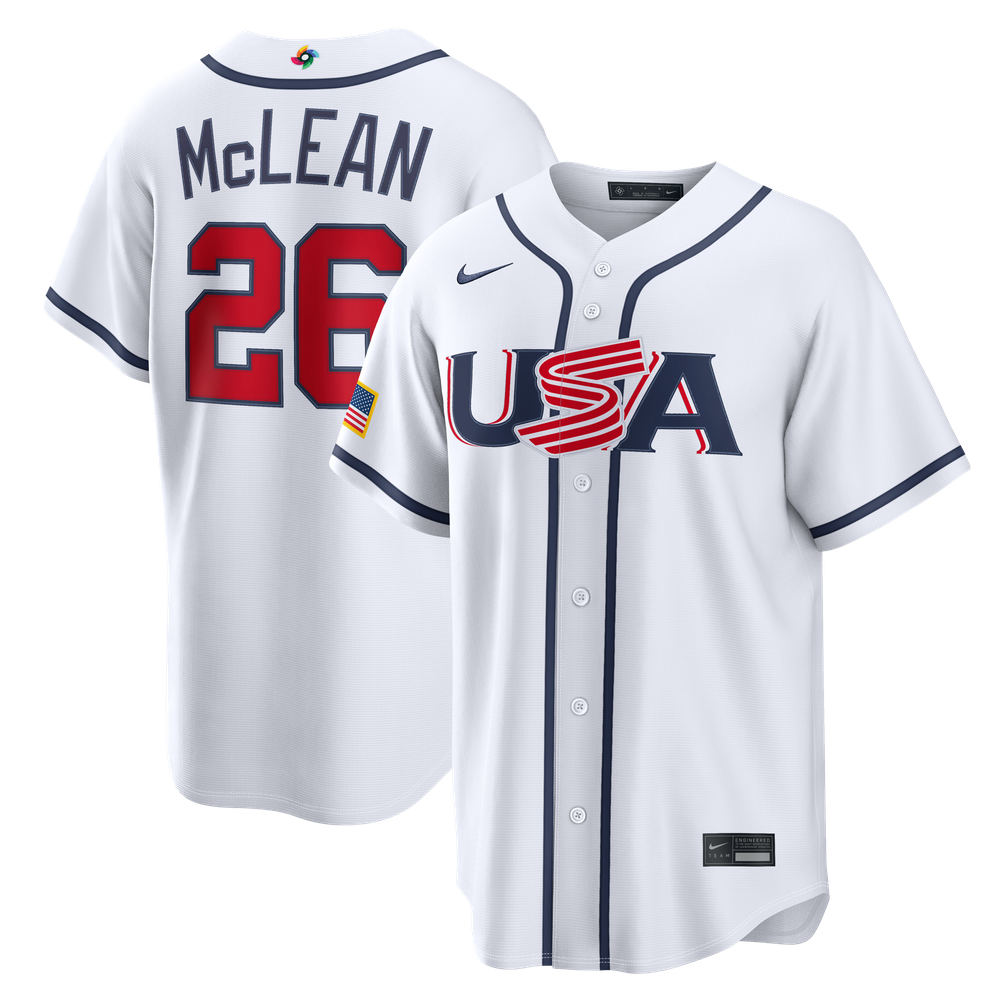 Nolan McLean USA Baseball 2026 World Baseball Classic Home Stadium Jersey - White - Image 2