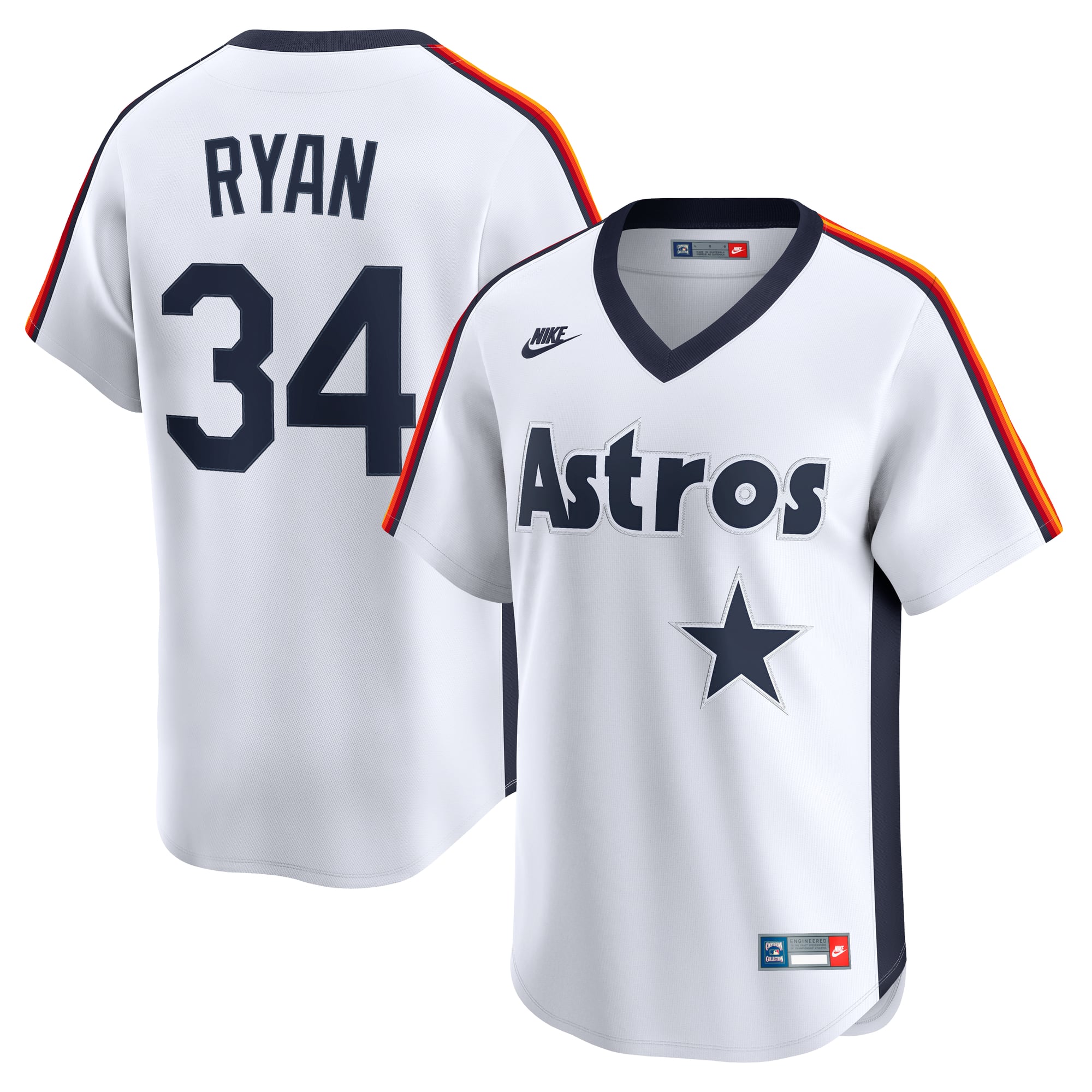 Nolan Ryan Houston Astros Throwback Cooperstown Collection Limited Jersey - White - Image 2