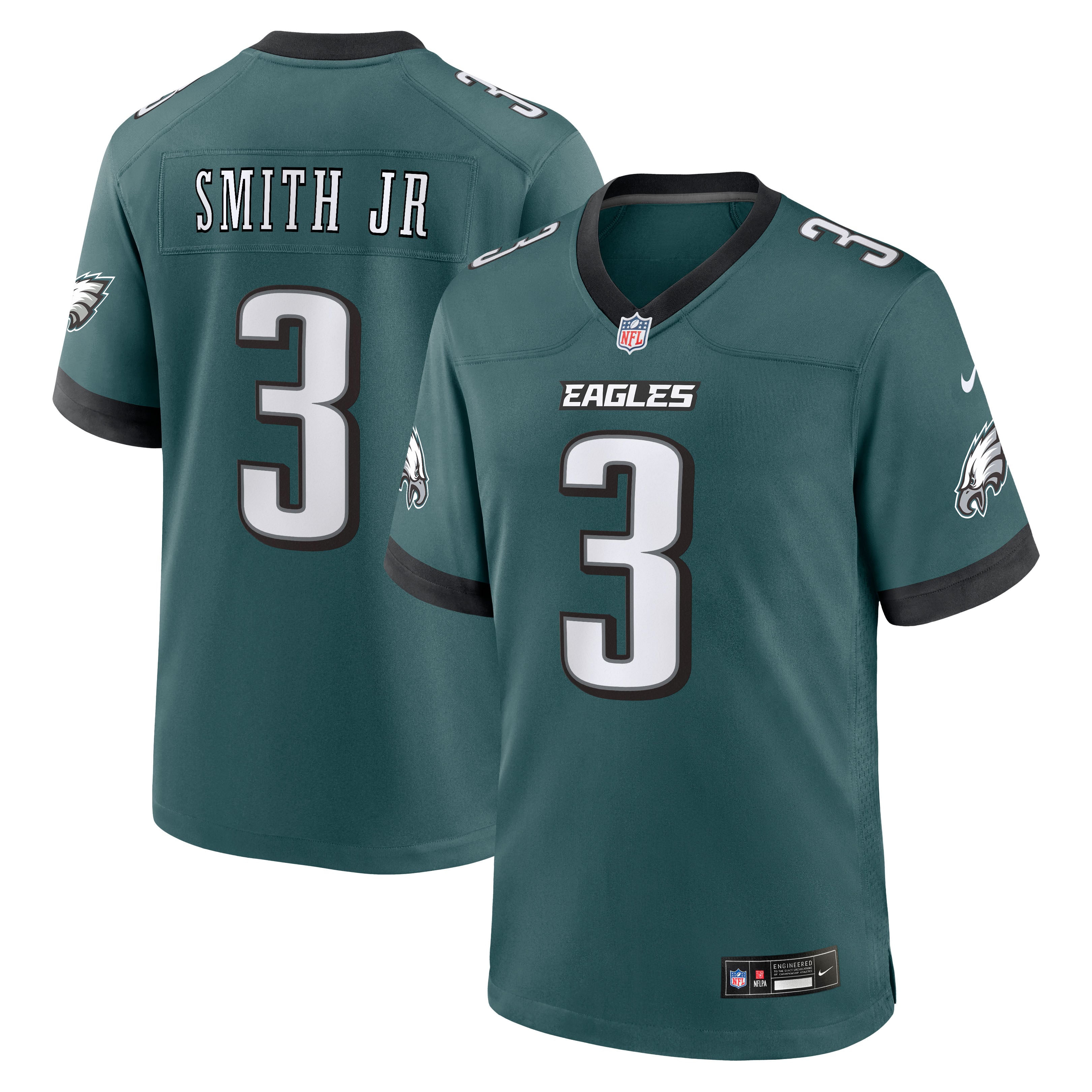 Nolan Smith Jr. Philadelphia Eagles Team Game Jersey - Midnight Green