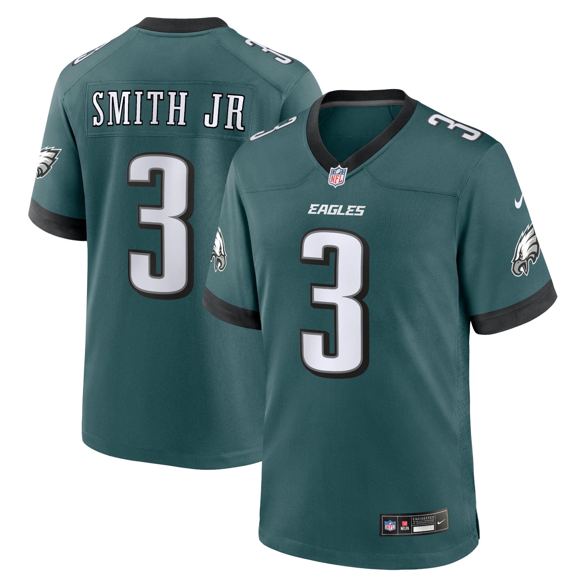 Nolan Smith Philadelphia Eagles Team Game Jersey - Midnight Green - Image 2