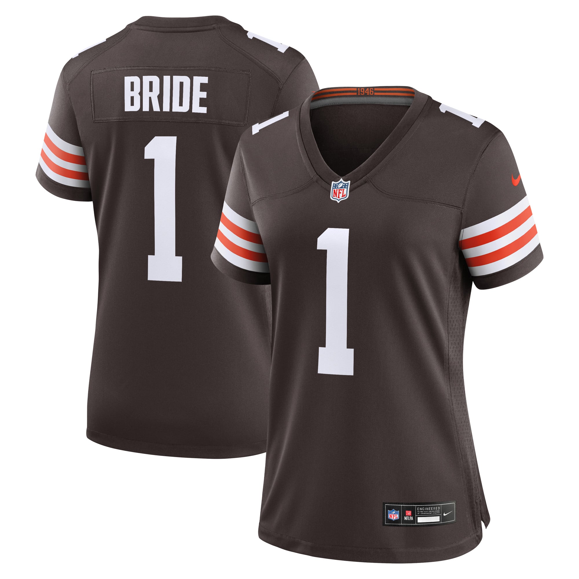 Number 1 Bride Cleveland Browns Women's Game Jersey - Brown - Image 2