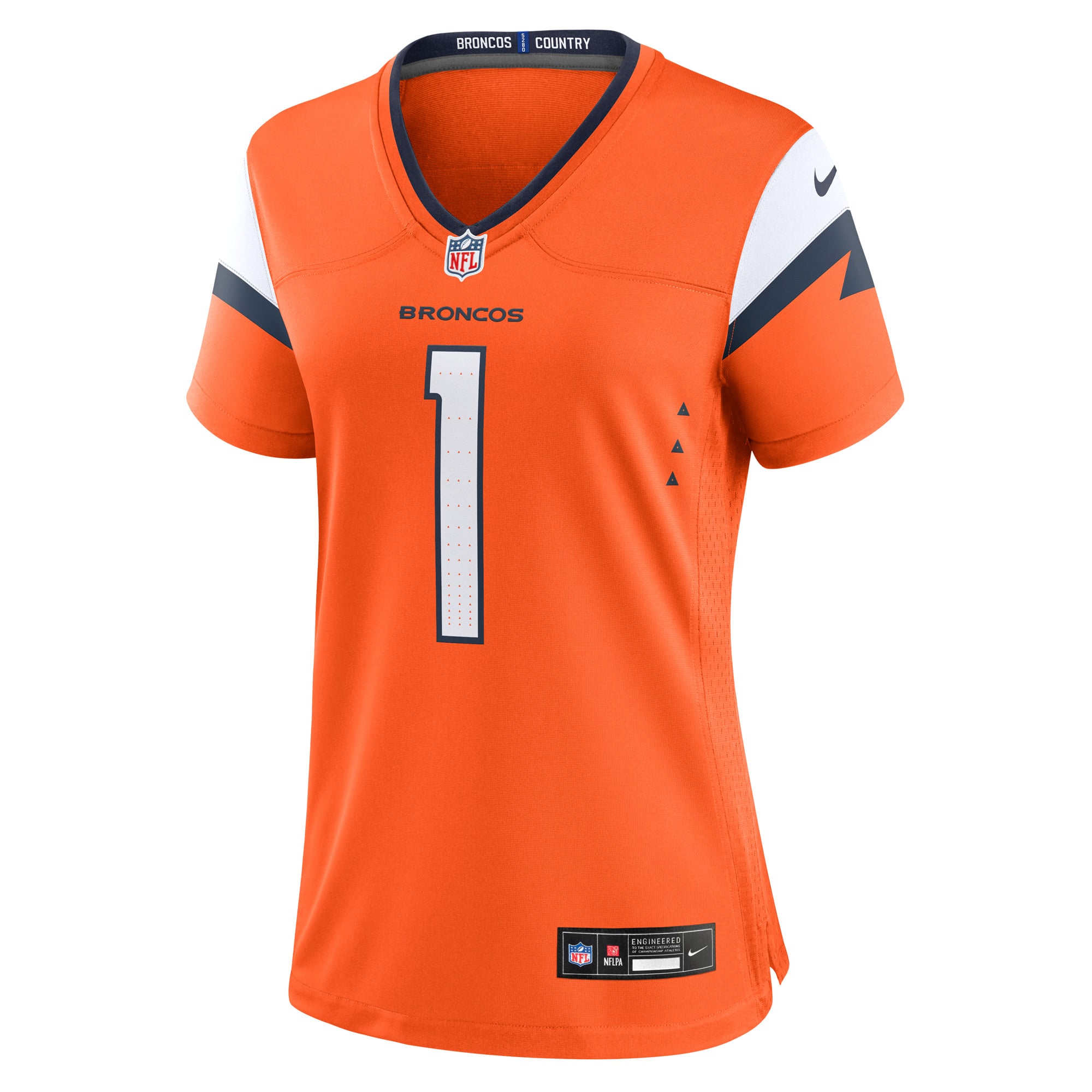 Number 1 Bride Denver Broncos Women's Game Jersey - Orange - Image 3
