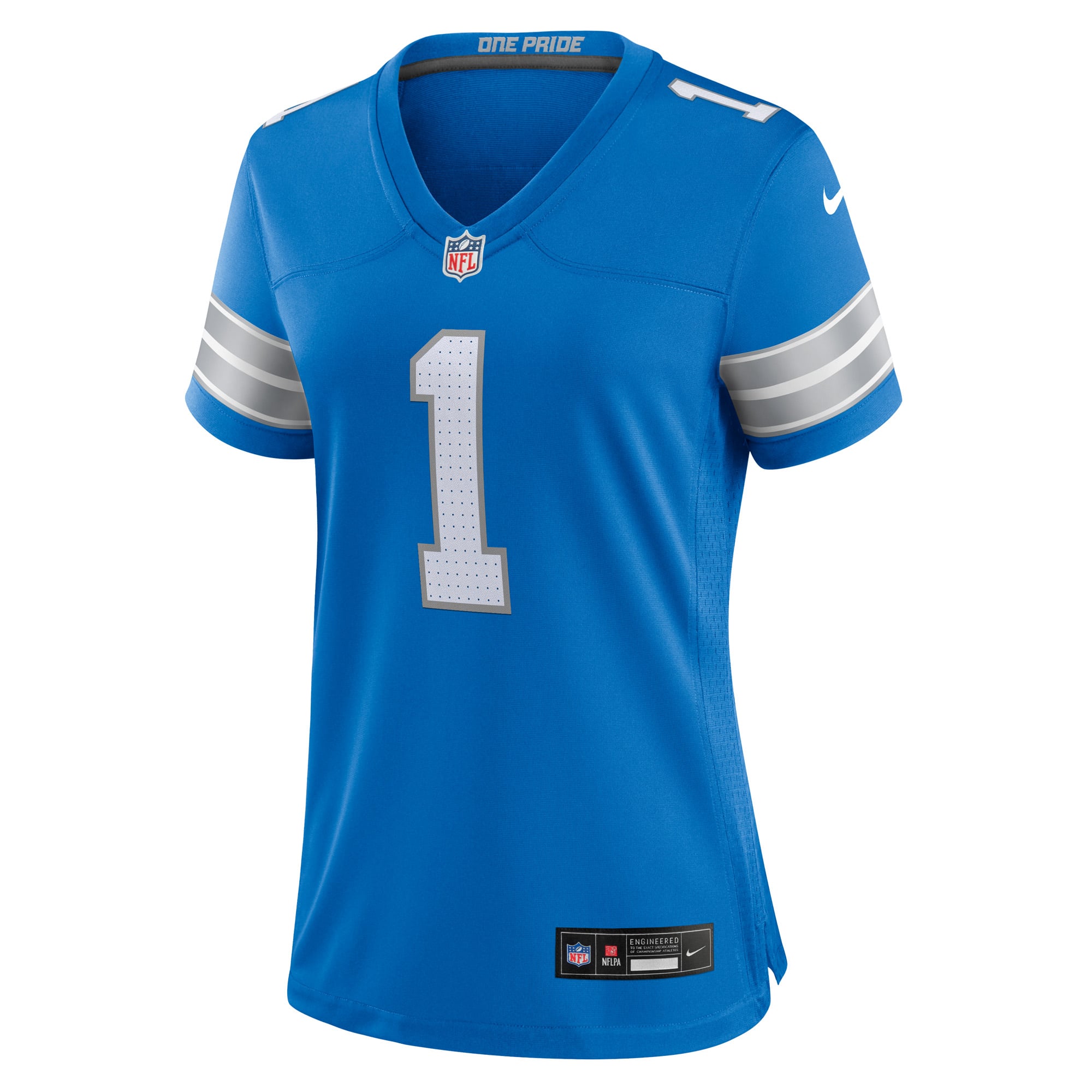 Number 1 Bride Detroit Lions Women's Game Jersey - Blue - Image 3