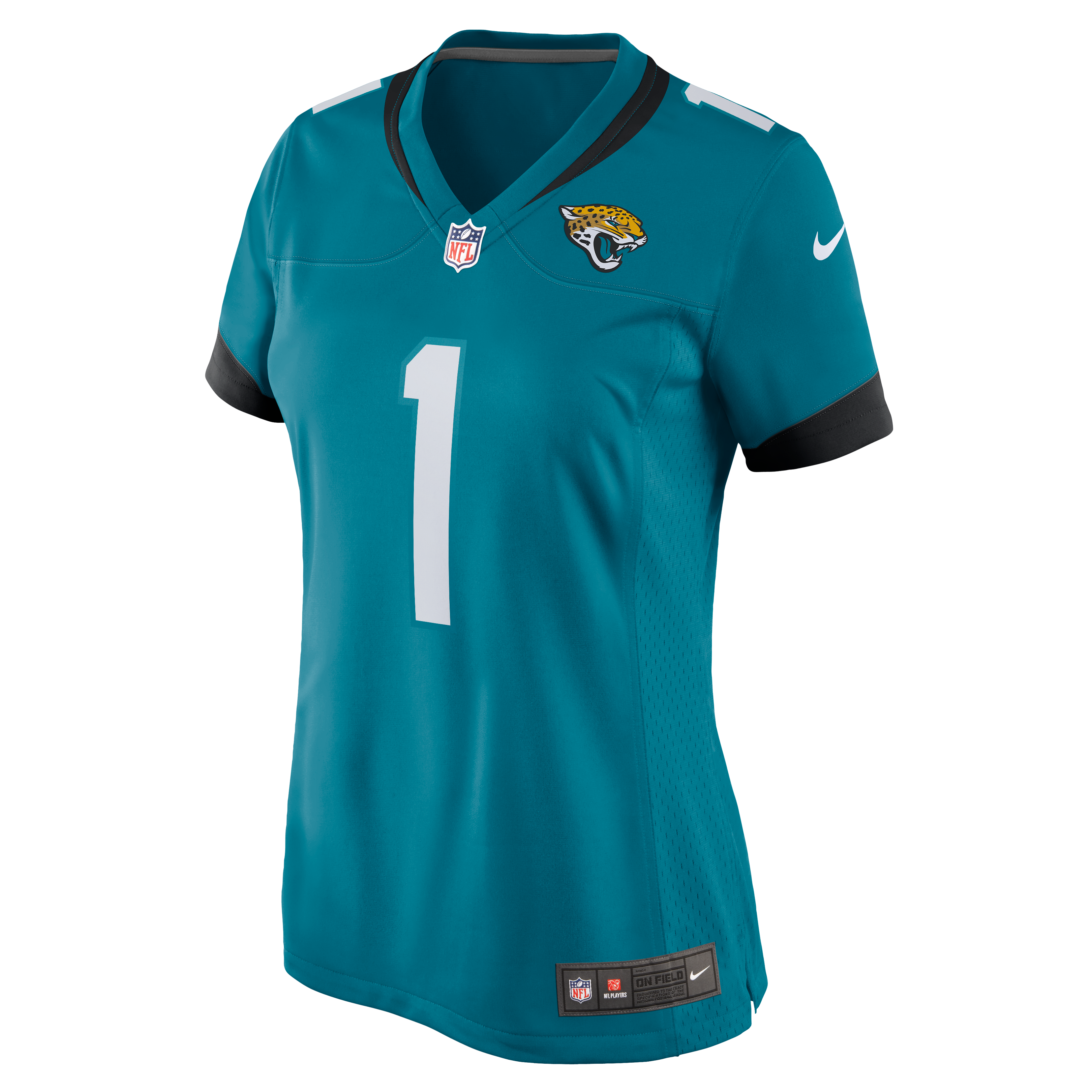 Number 1 Bride Jacksonville Jaguars Women's Game Jersey - Teal - Image 3