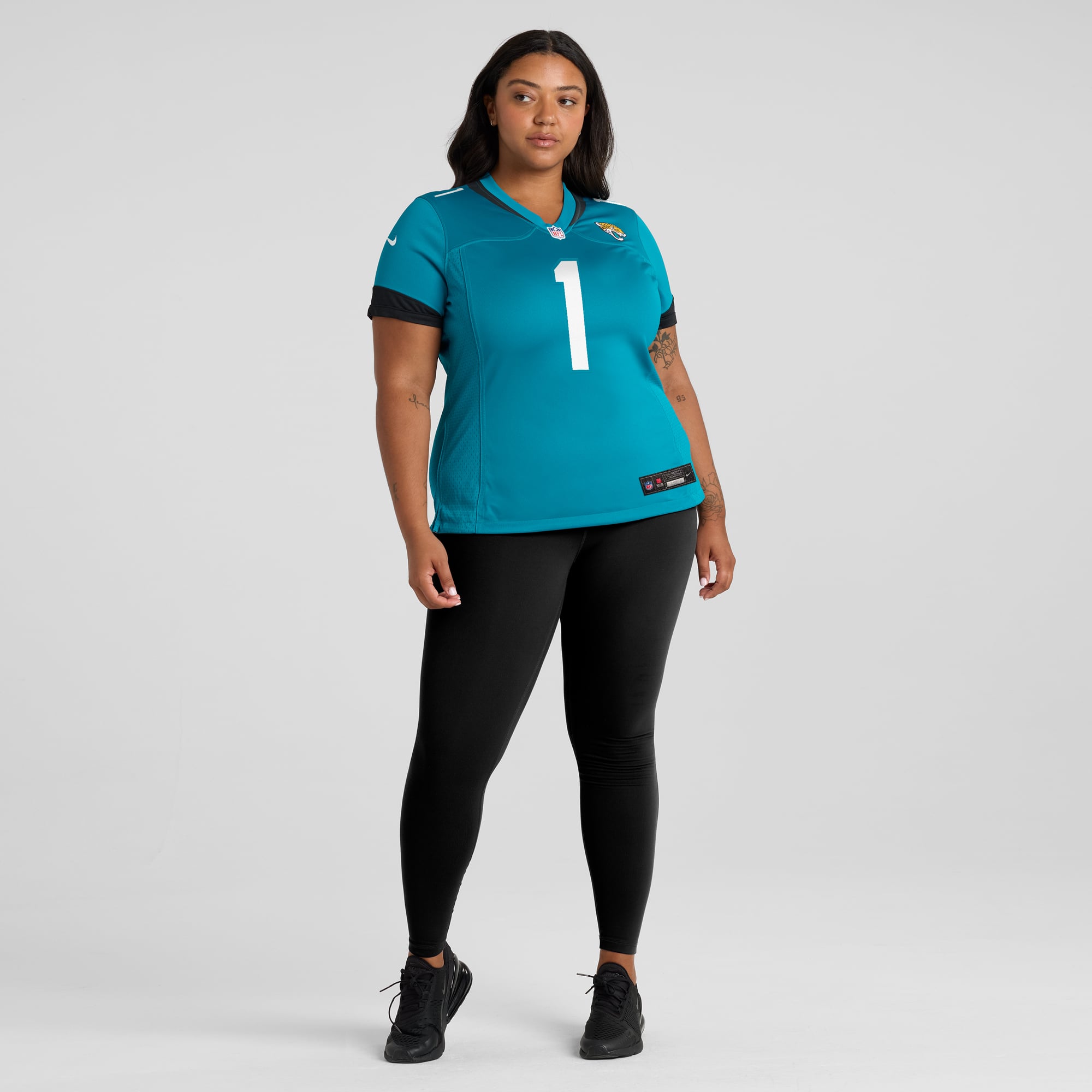 Number 1 Bride Jacksonville Jaguars Women's Game Jersey - Teal - Image 7