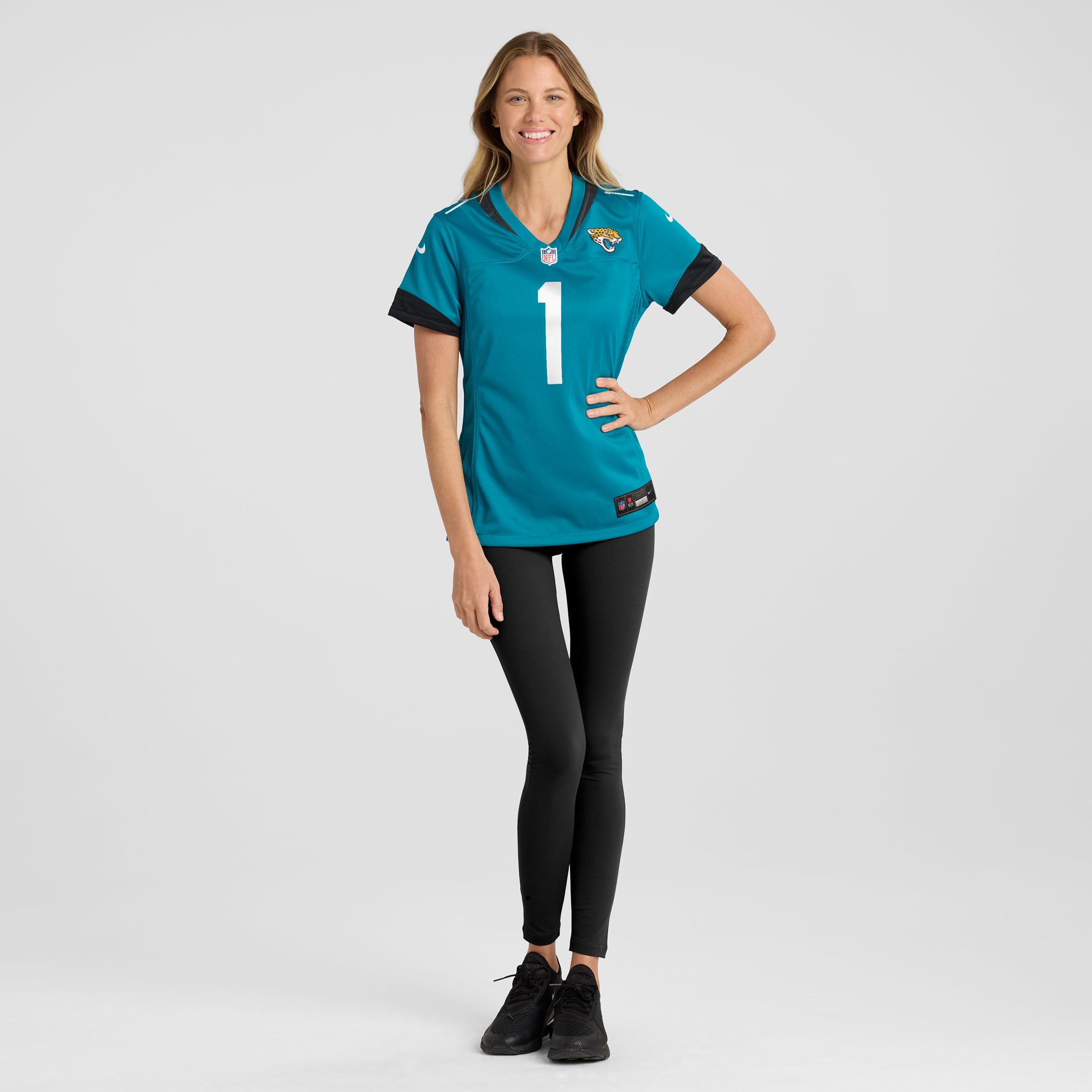 Number 1 Bride Jacksonville Jaguars Women's Game Jersey - Teal - Image 5