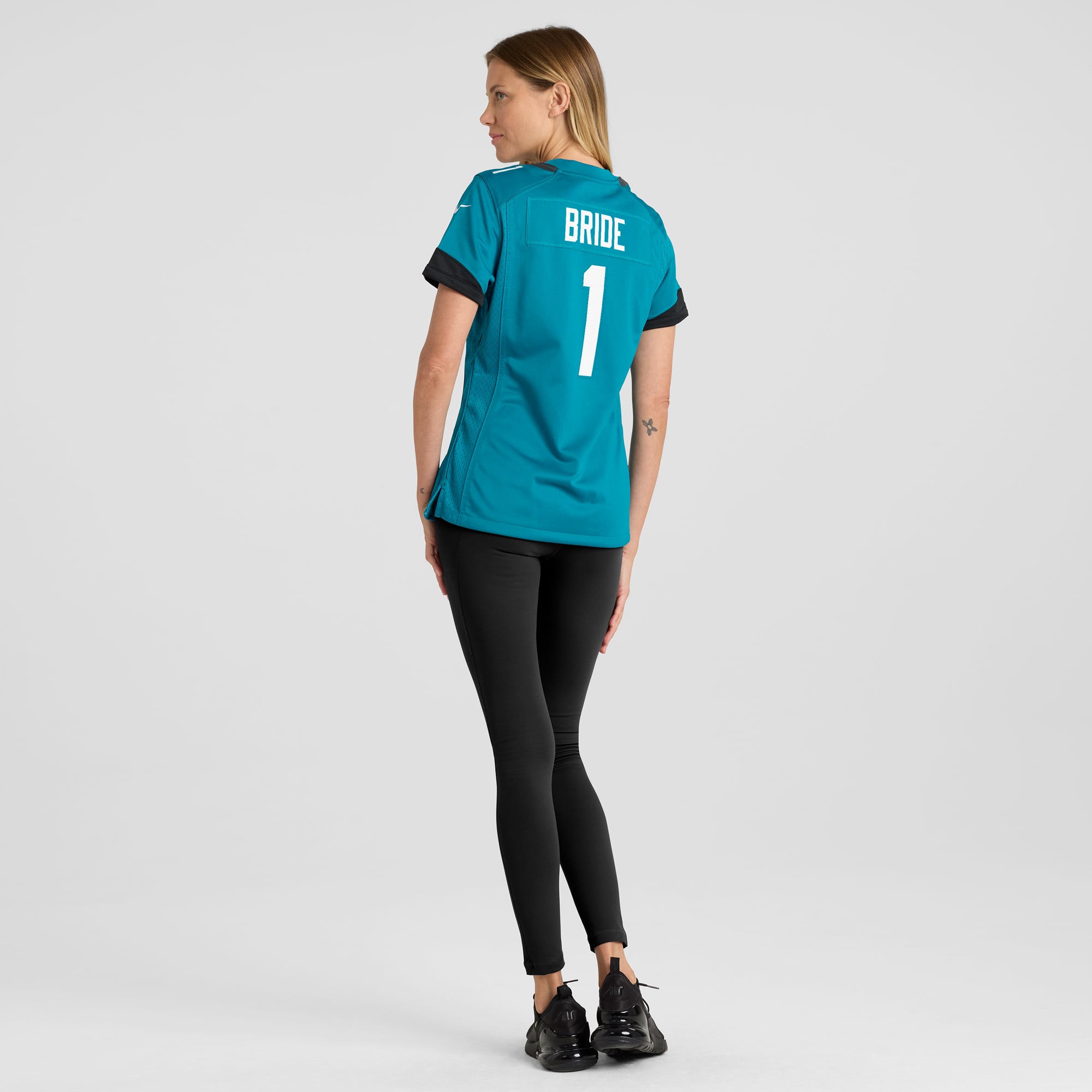 Number 1 Bride Jacksonville Jaguars Women's Game Jersey - Teal - Image 6