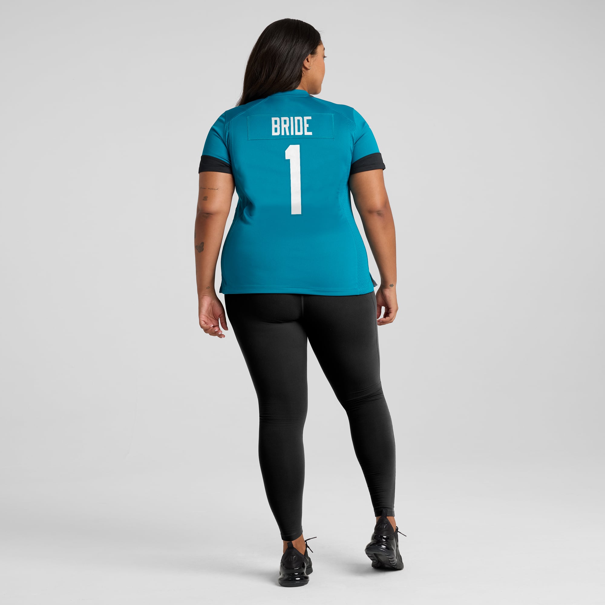 Number 1 Bride Jacksonville Jaguars Women's Game Jersey - Teal - Image 8