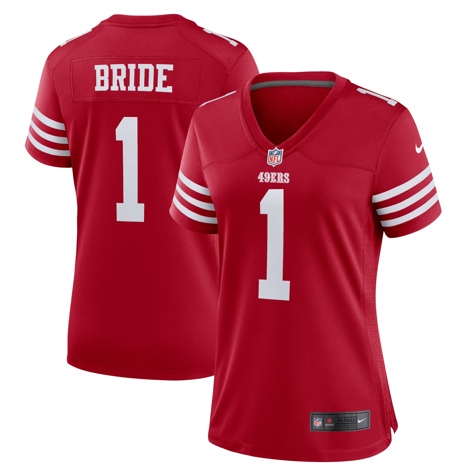 Number 1 Bride San Francisco 49ers Women's Game Jersey - Scarlet - Image 2