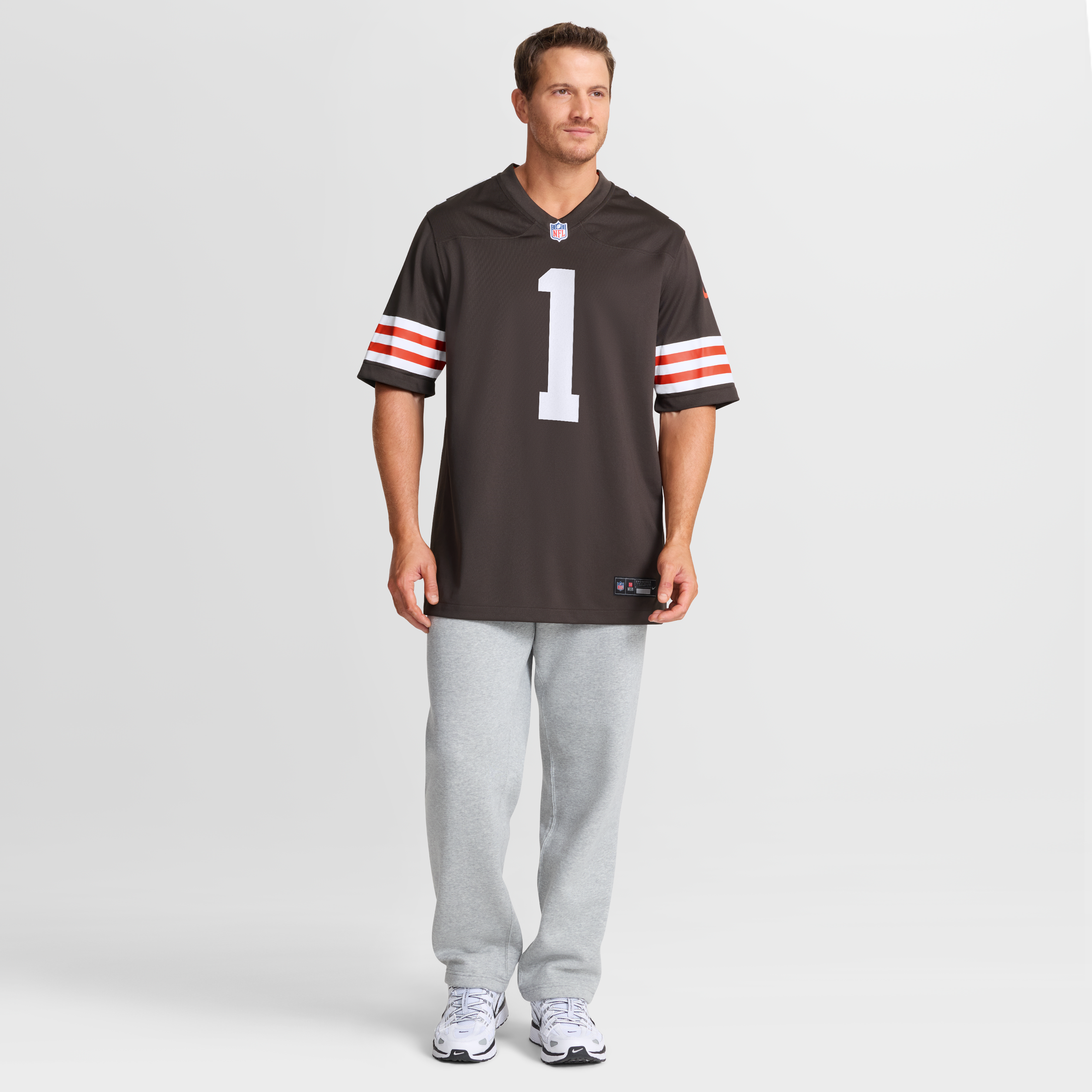 Number 1 Dad Cleveland Browns Game Jersey - Brown - Image 8