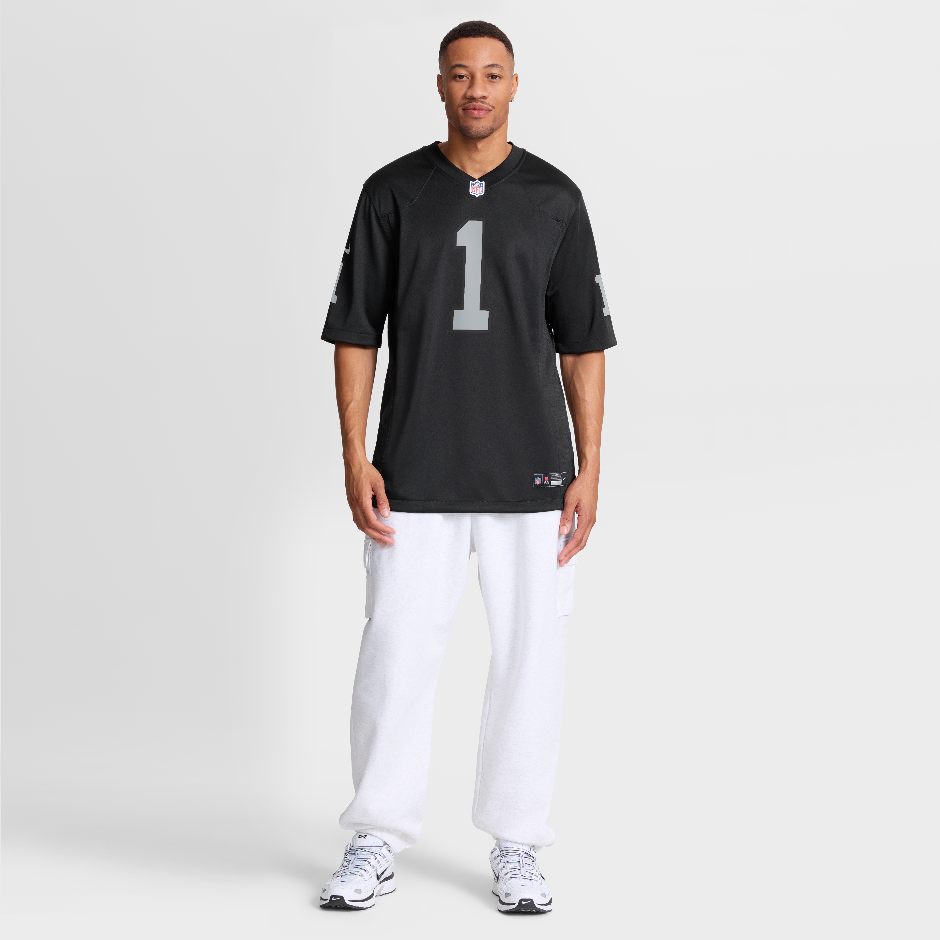 Number 1 Dad Las Vegas Raiders Game Jersey - Black - Image 8