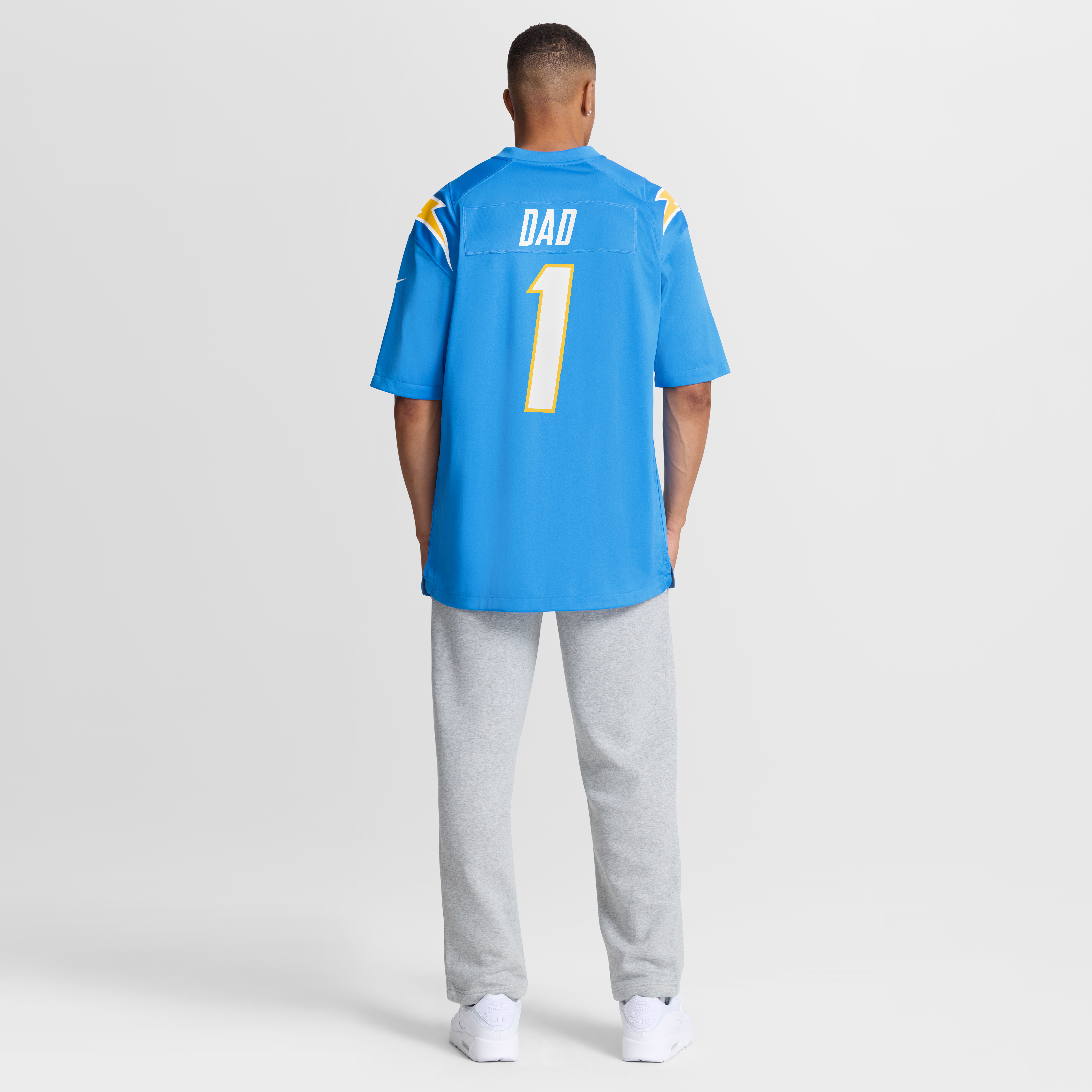 Number 1 Dad Los Angeles Chargers Game Jersey - Powder Blue - Image 9