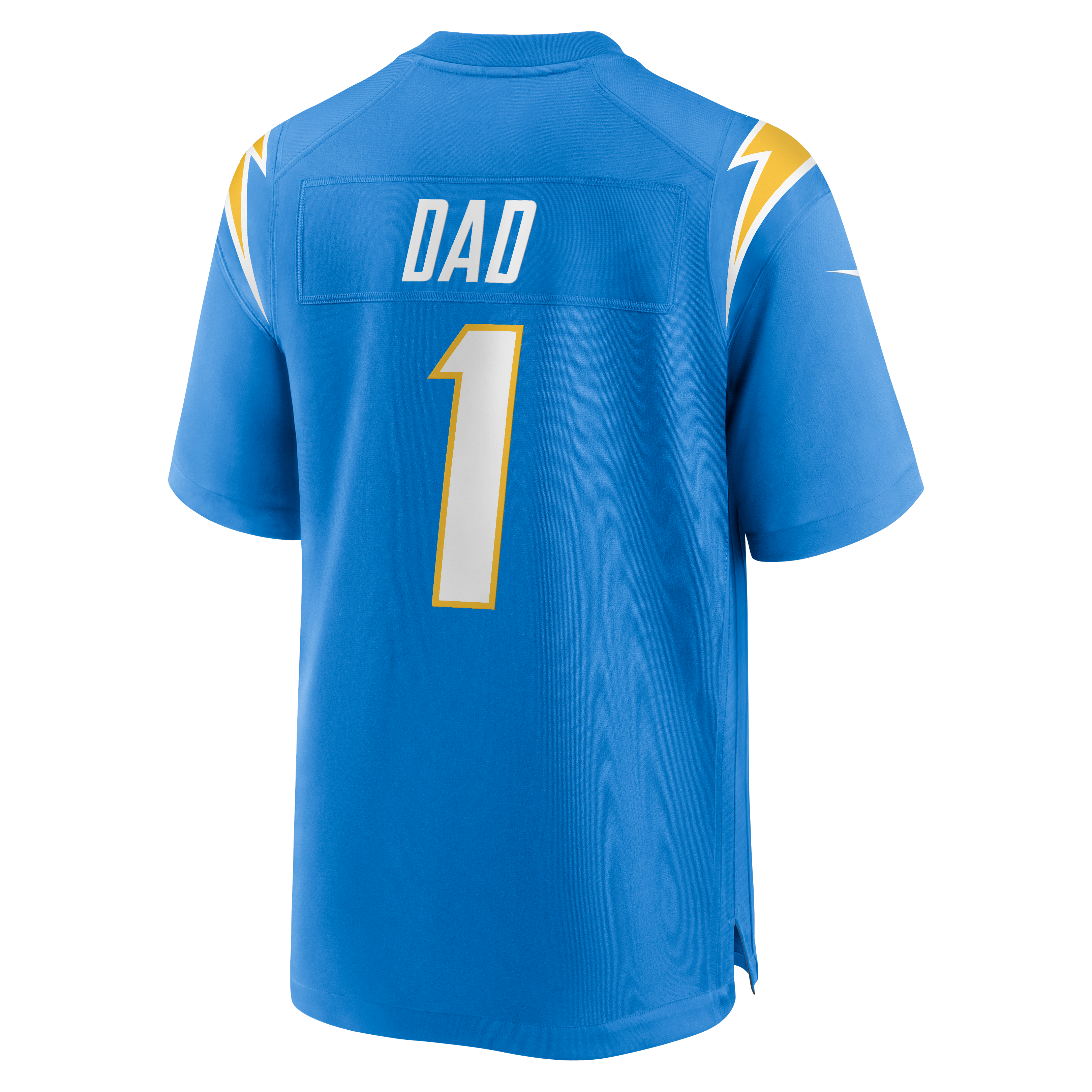 Number 1 Dad Los Angeles Chargers Game Jersey - Powder Blue - Image 4