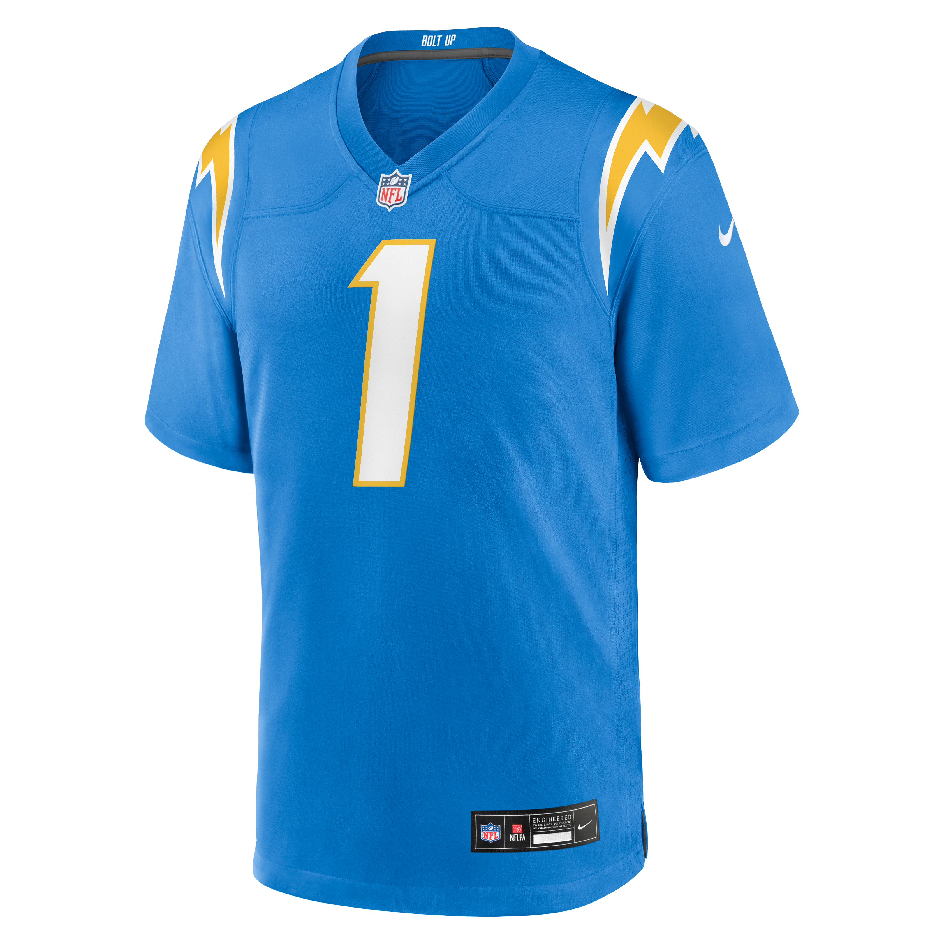 Number 1 Dad Los Angeles Chargers Game Jersey - Powder Blue - Image 3