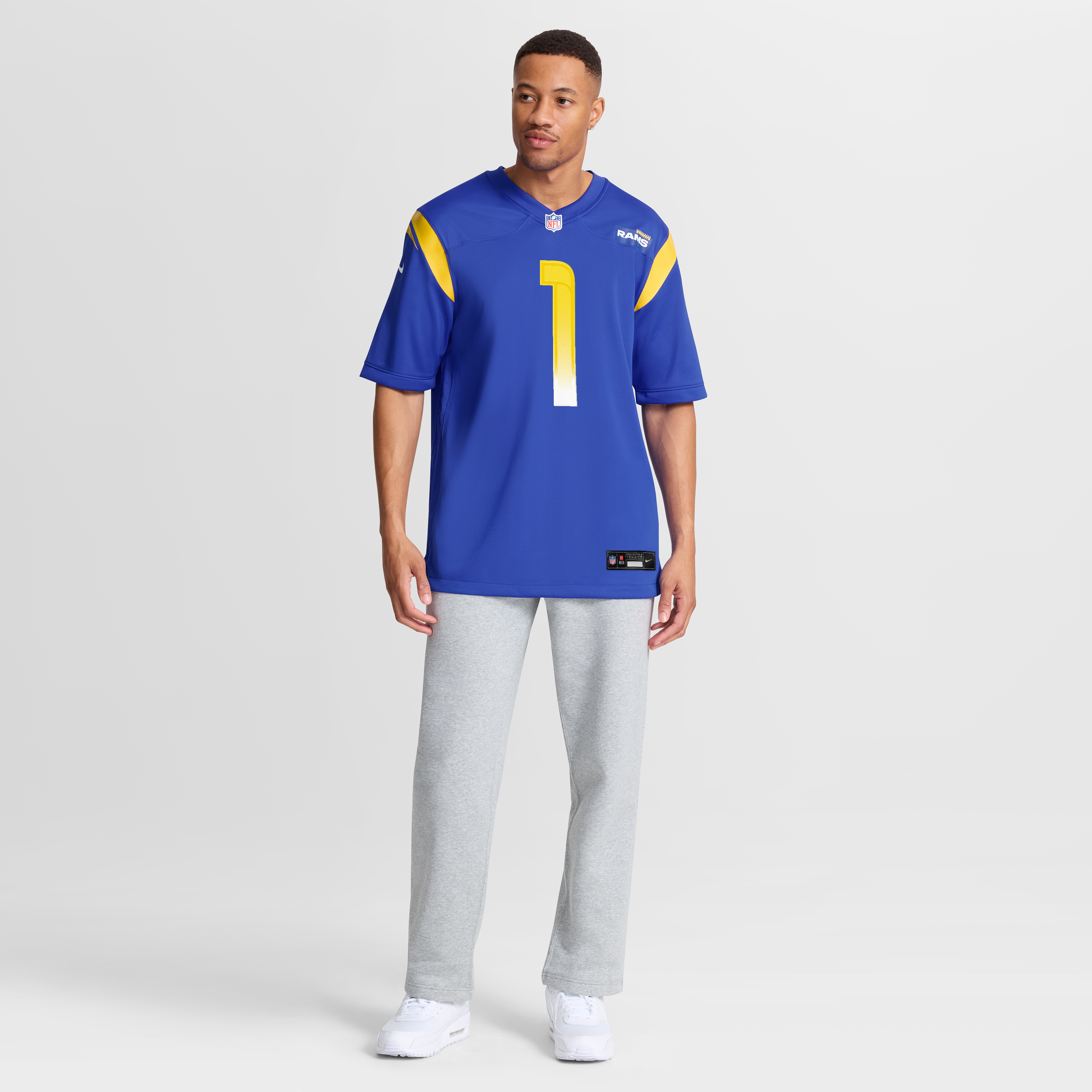 Number 1 Dad Los Angeles Rams Game Jersey - Royal - Image 8