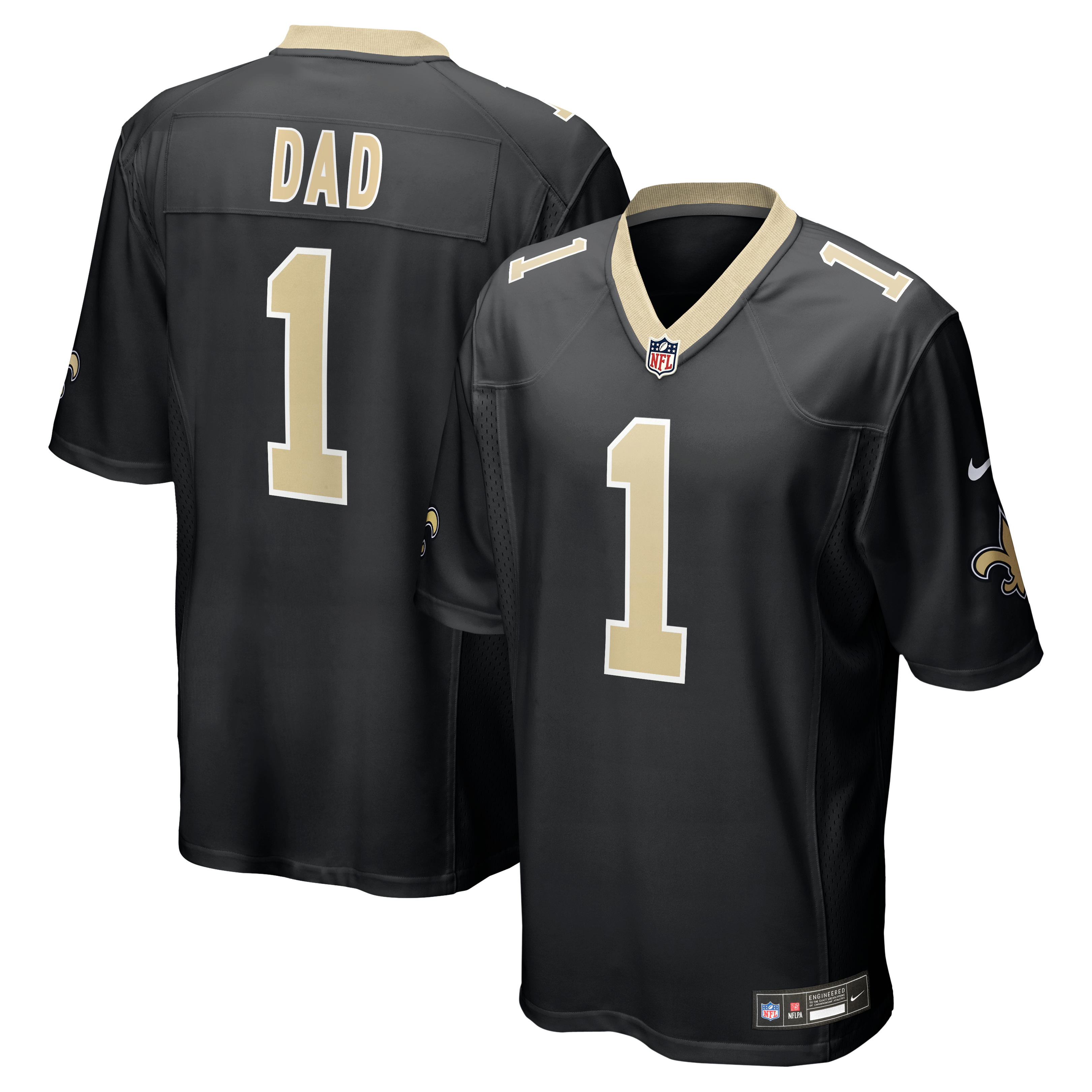 Number 1 Dad New Orleans Saints Game Jersey - Black - Image 2