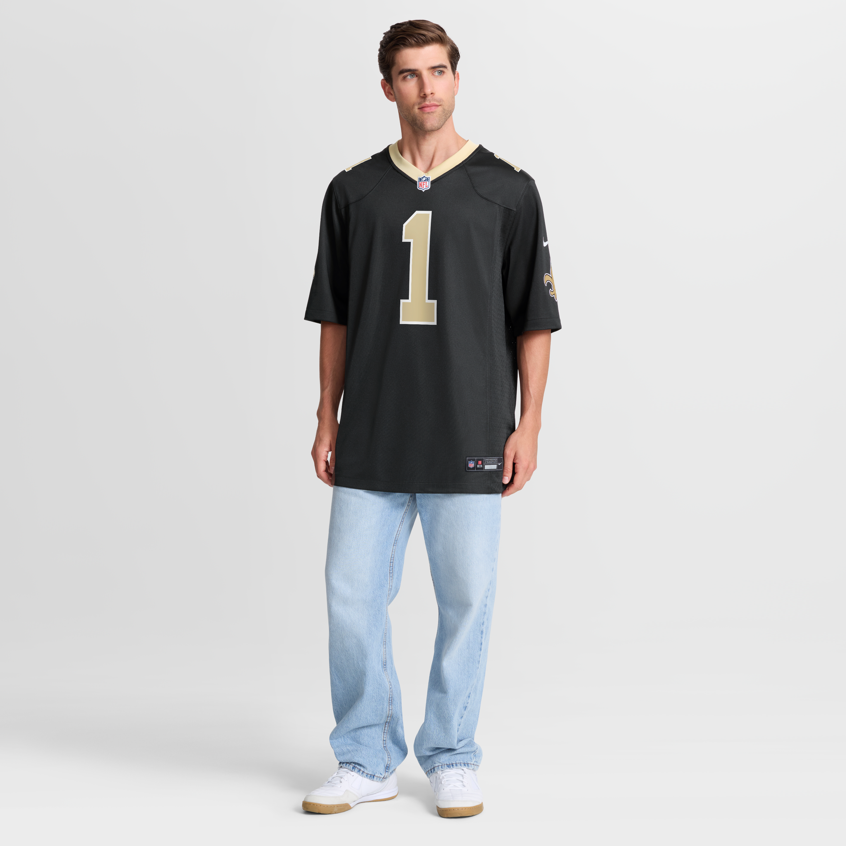 Number 1 Dad New Orleans Saints Game Jersey - Black - Image 8