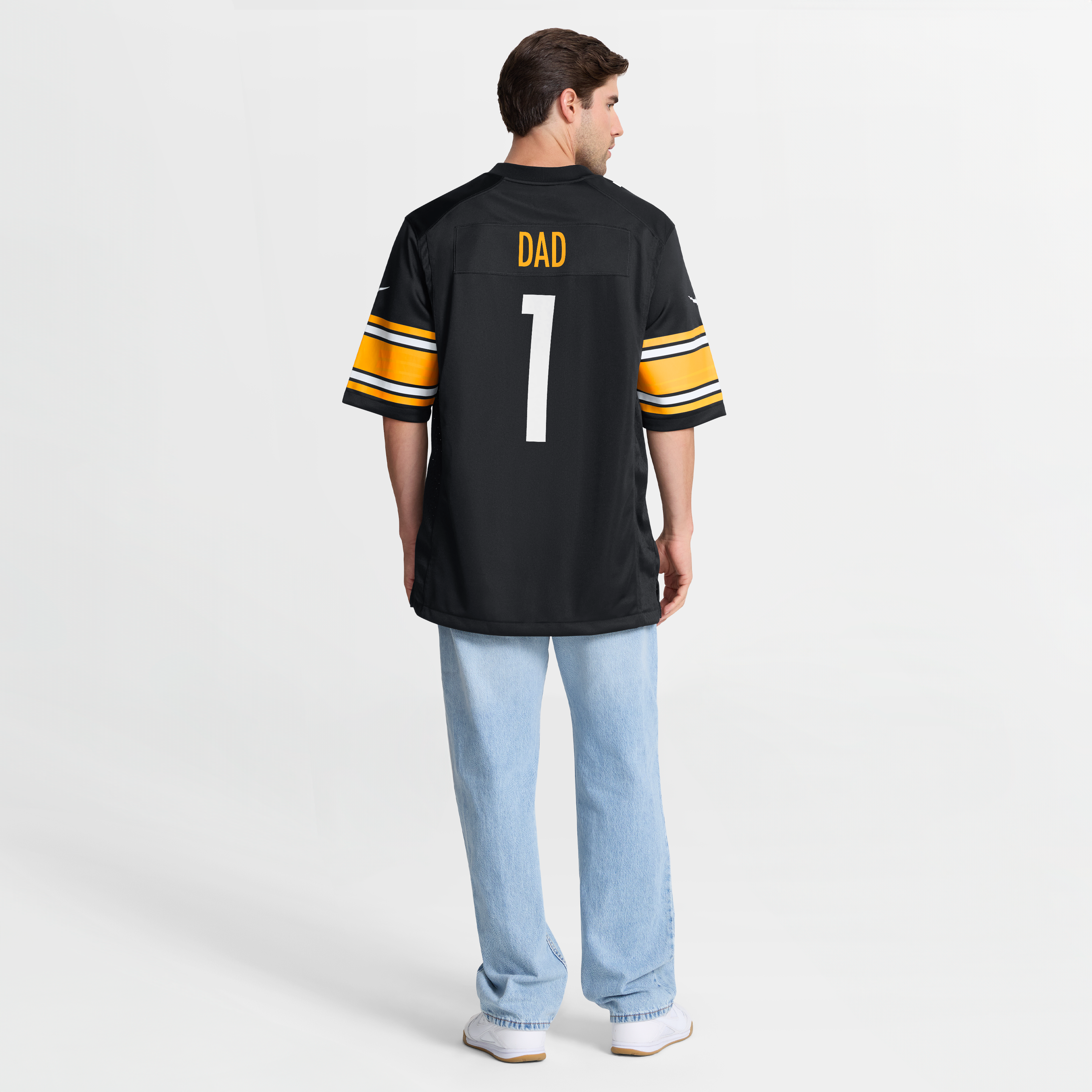 Number 1 Dad Pittsburgh Steelers Game Jersey - Black - Image 9