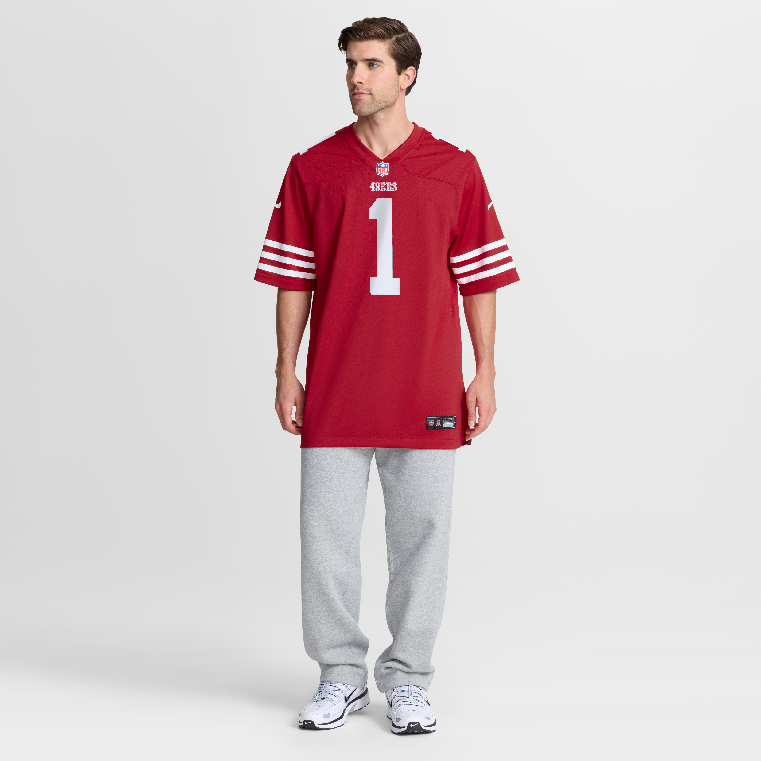 Number 1 Dad San Francisco 49ers Game Jersey - Scarlet - Image 8